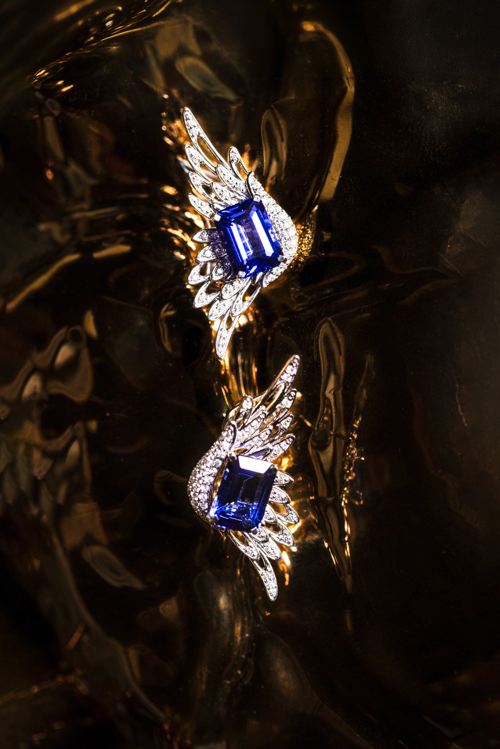 Wings of Freedom Earrings Tanzanites