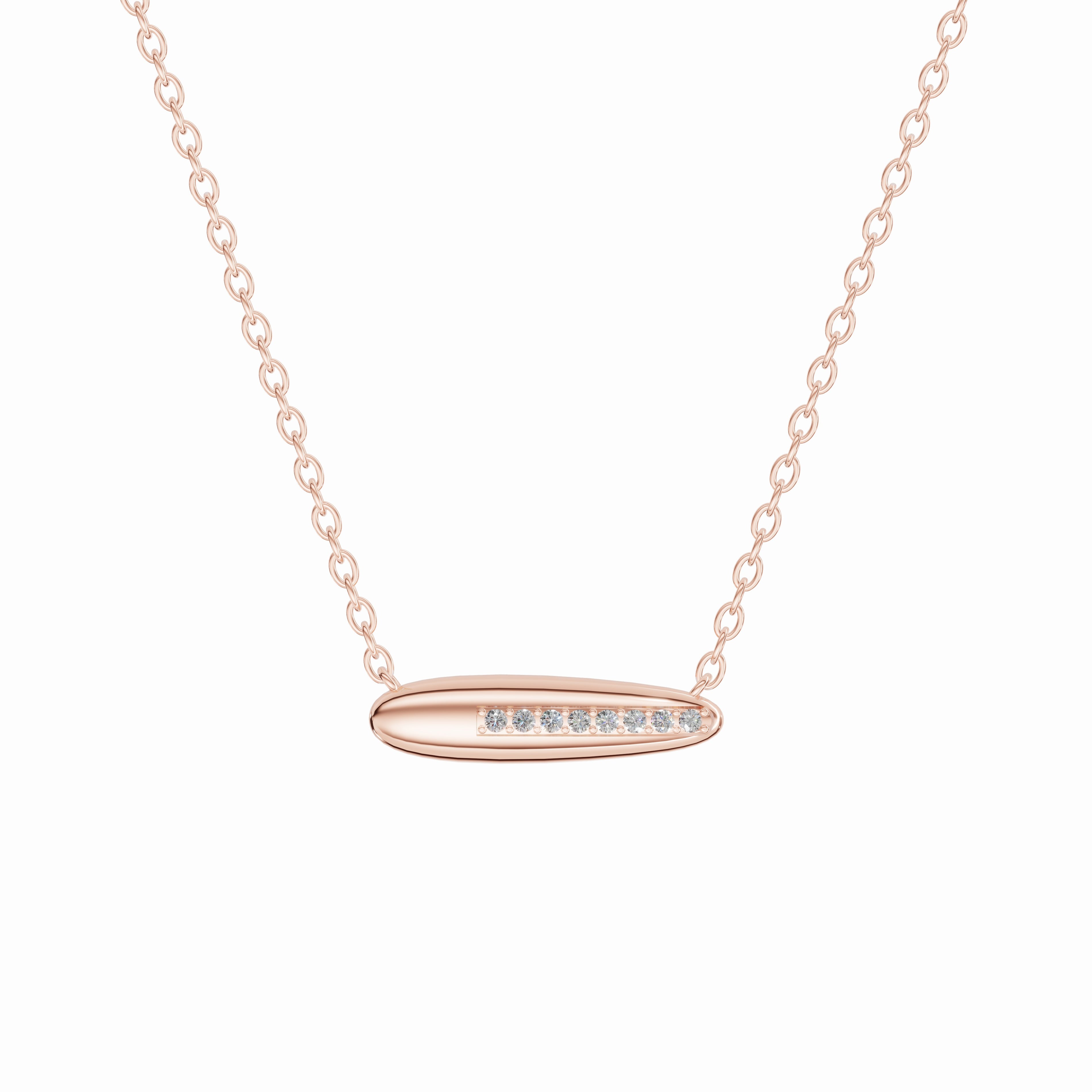 I Found Myself Here Necklace, Rose Gold, Diamonds