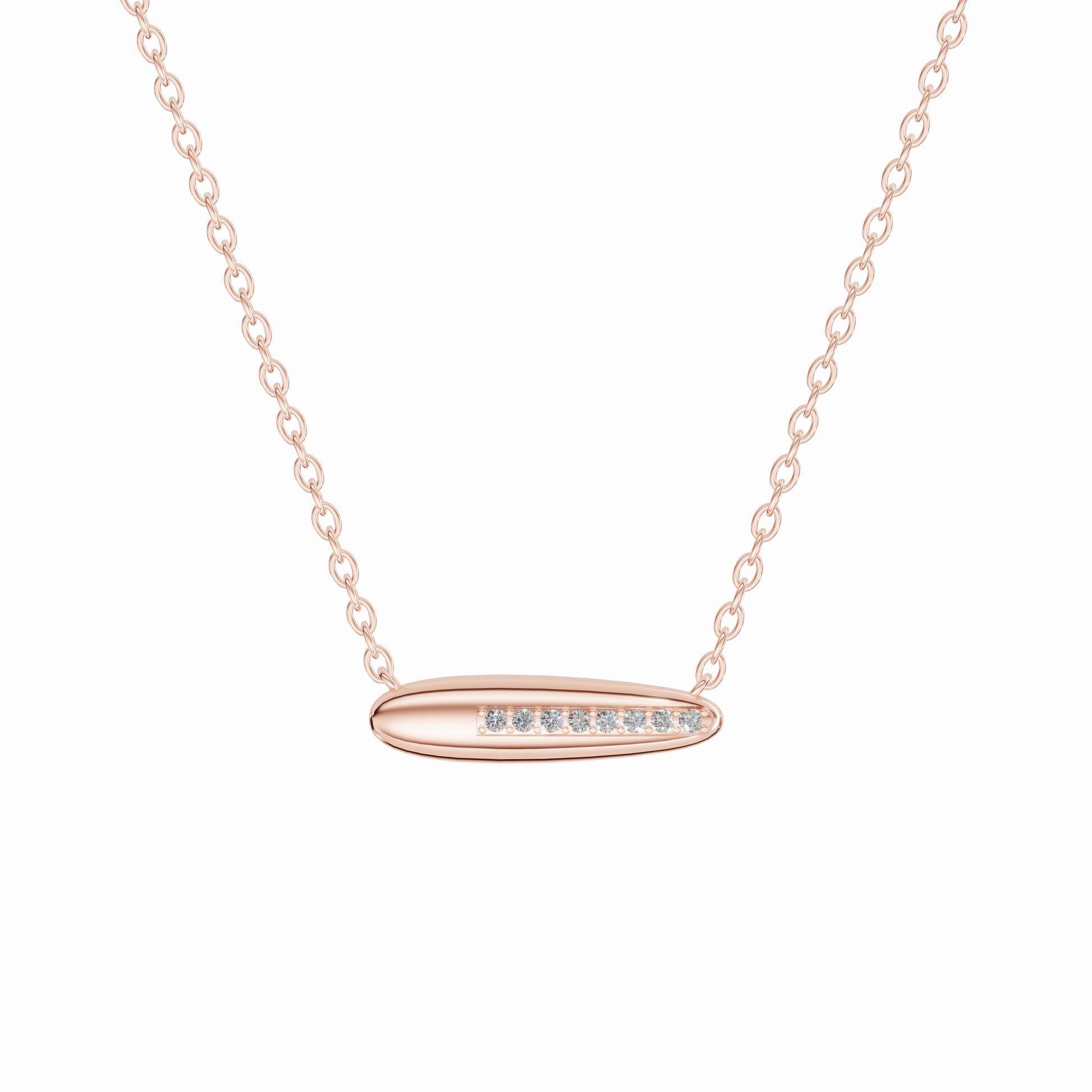 I Found Myself Here Necklace, Rose Gold, Diamonds