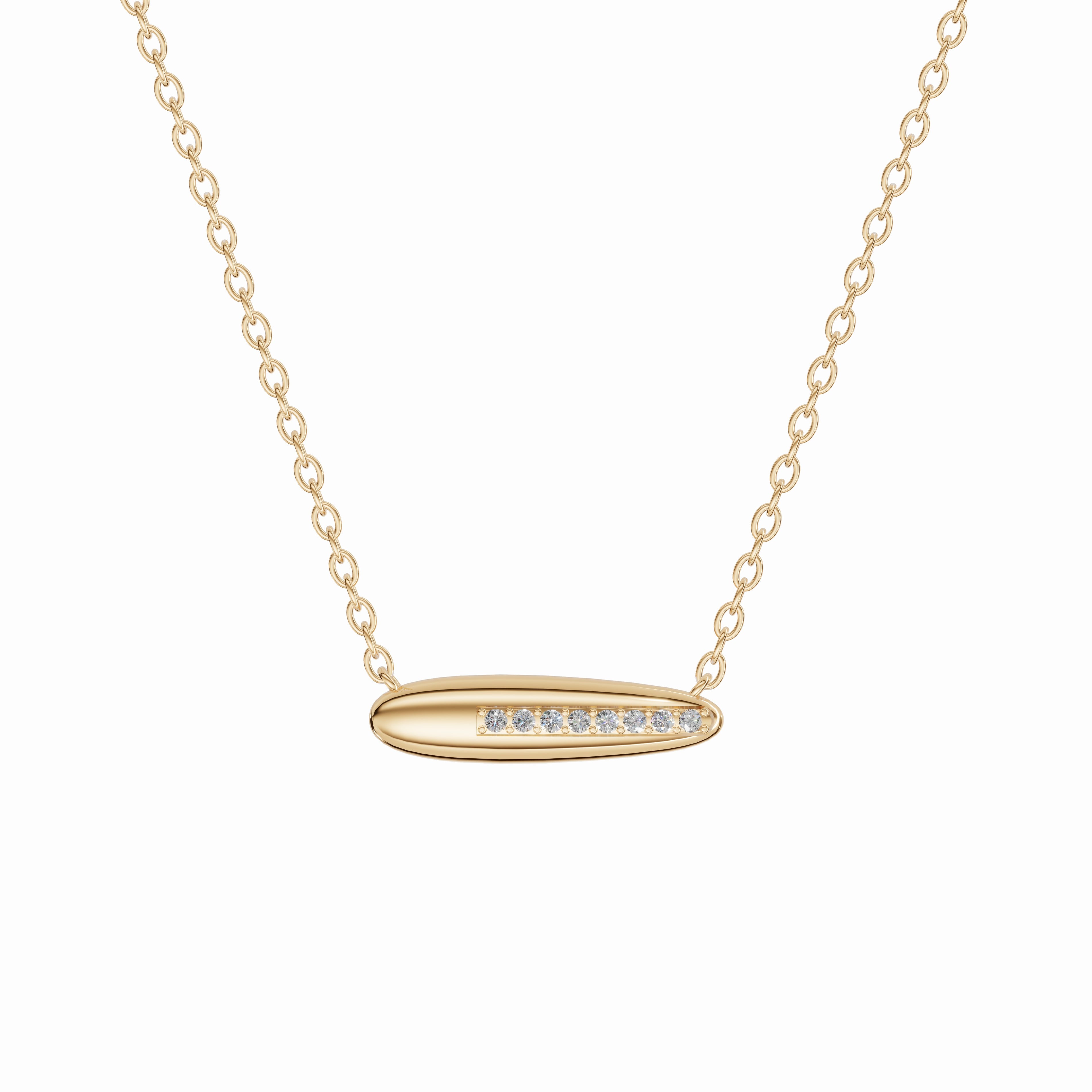 I Found Myself Here Necklace, Yellow Gold, Diamonds