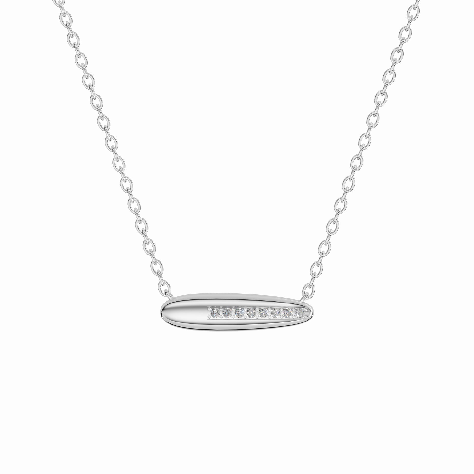 I Found Myself Here Necklace, White Gold, Diamonds