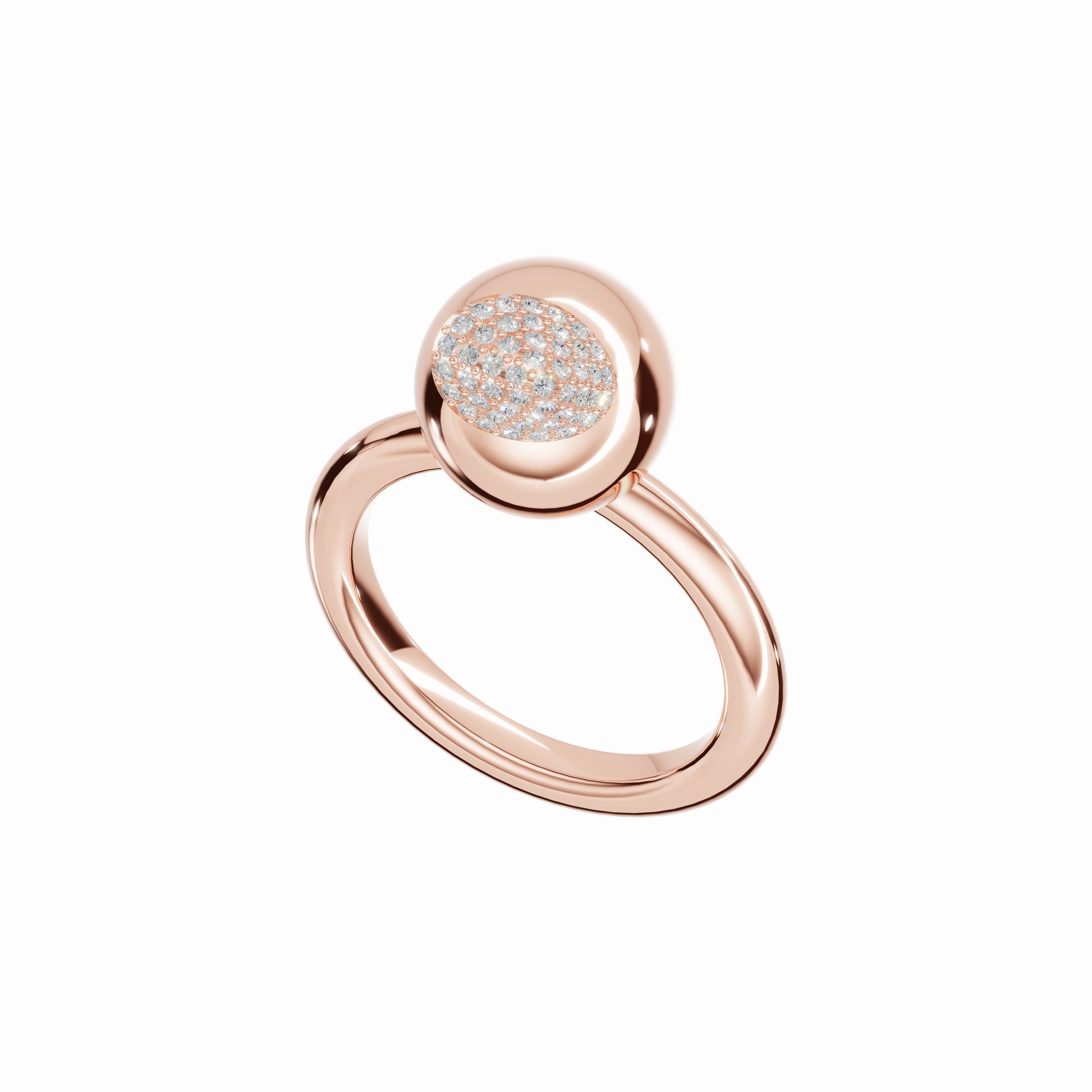 Circle To Yourself Ring, Rose Gold, Diamonds