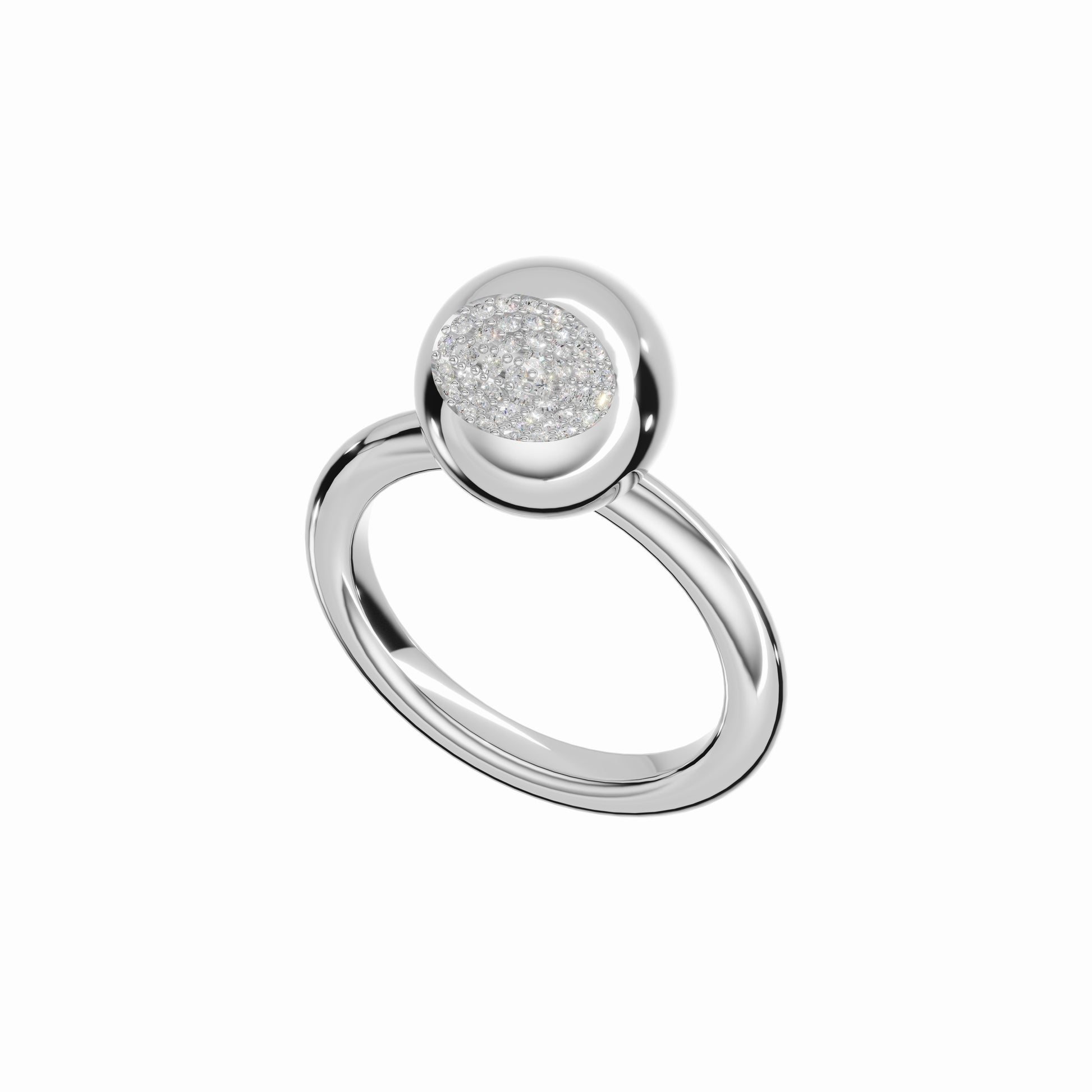 Circle To Yourself Ring, White Gold, Diamonds