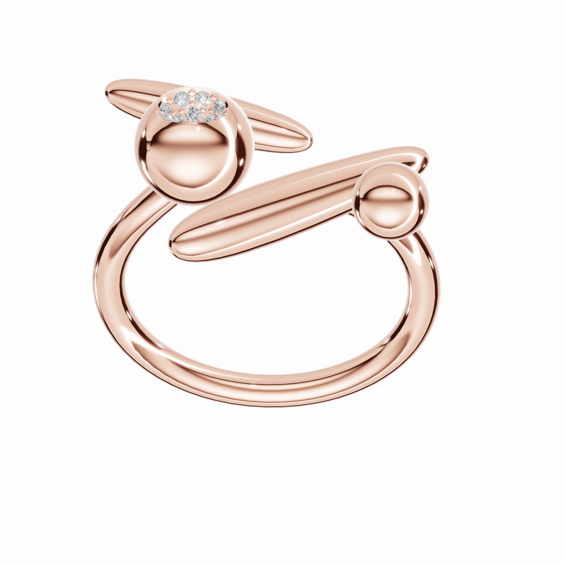 Here I Begin Again Ring, Rose Gold, Diamonds