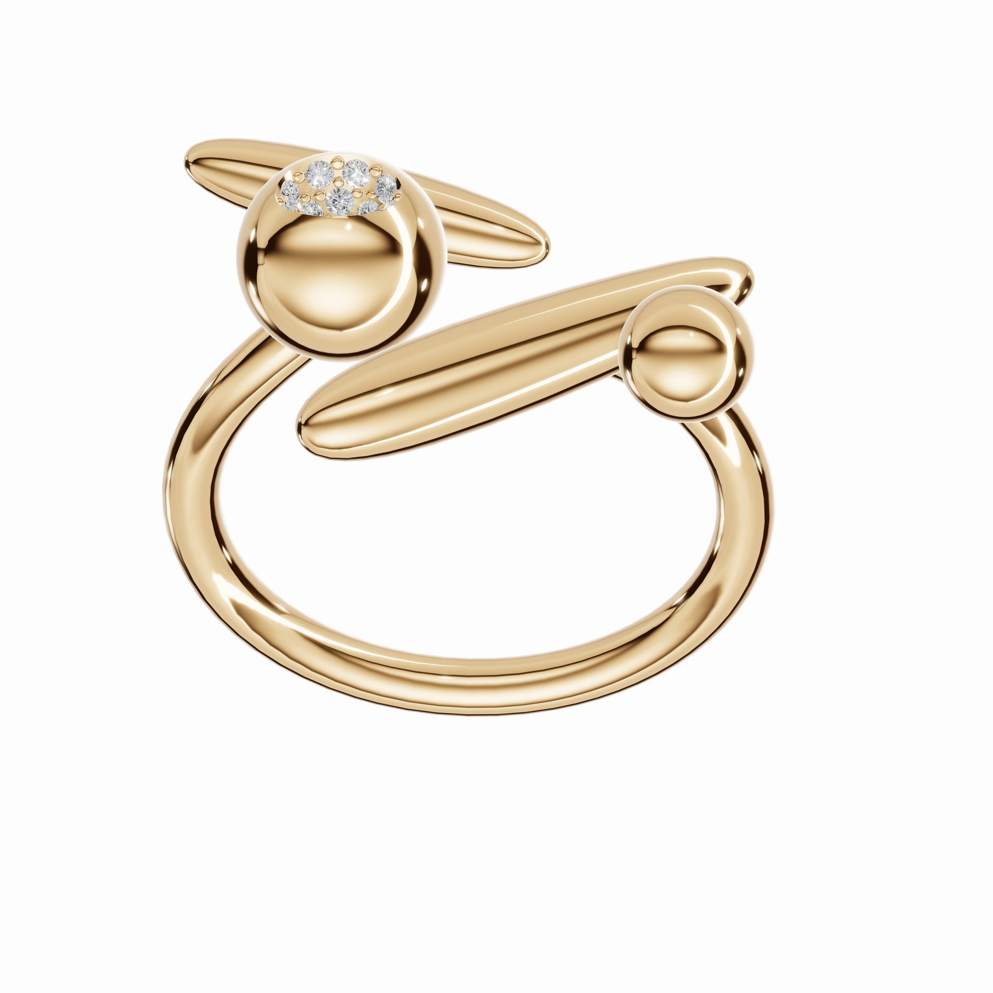 Here I Begin Again Ring, Yellow Gold, Diamonds