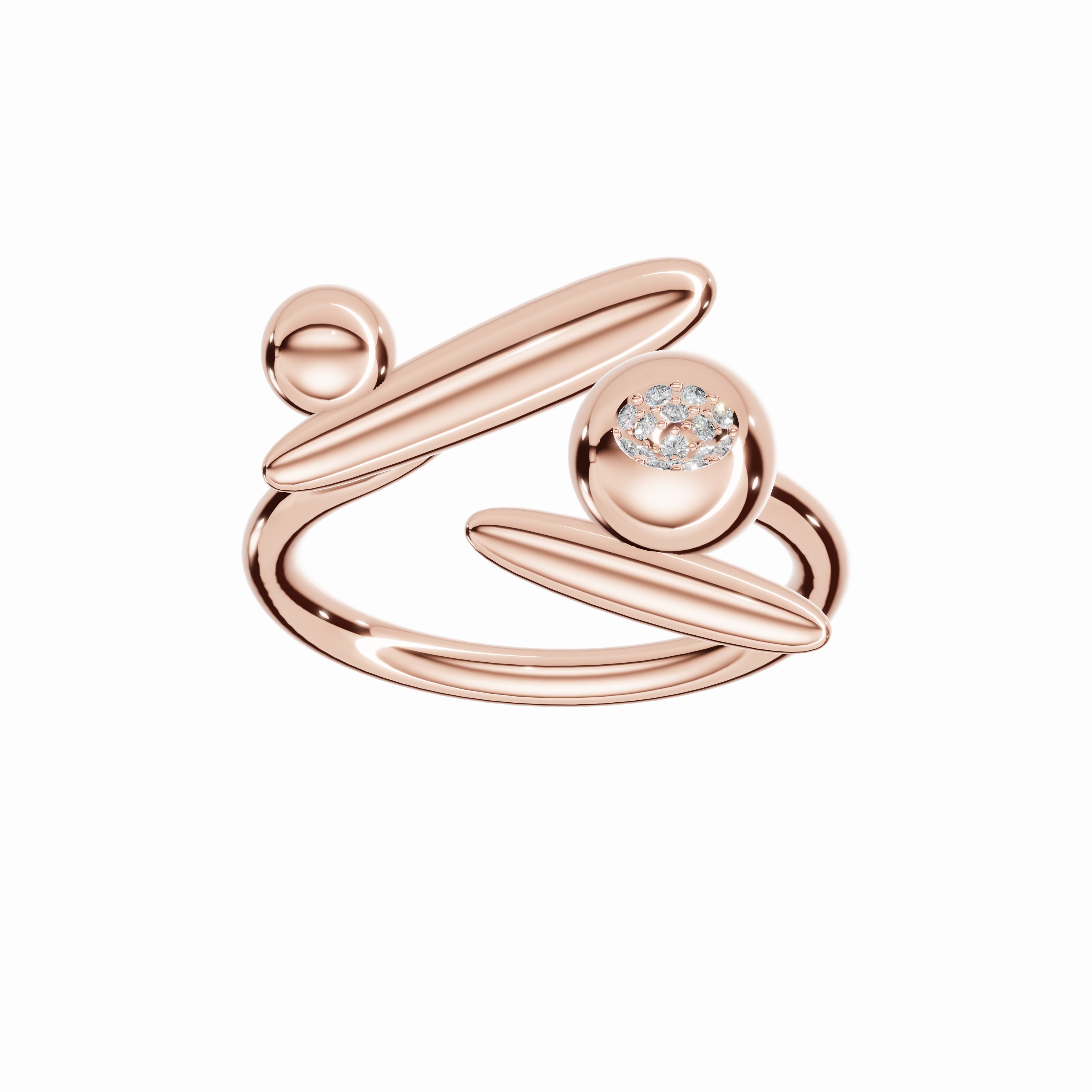 Here I Begin Again Ring, Rose Gold, Diamonds