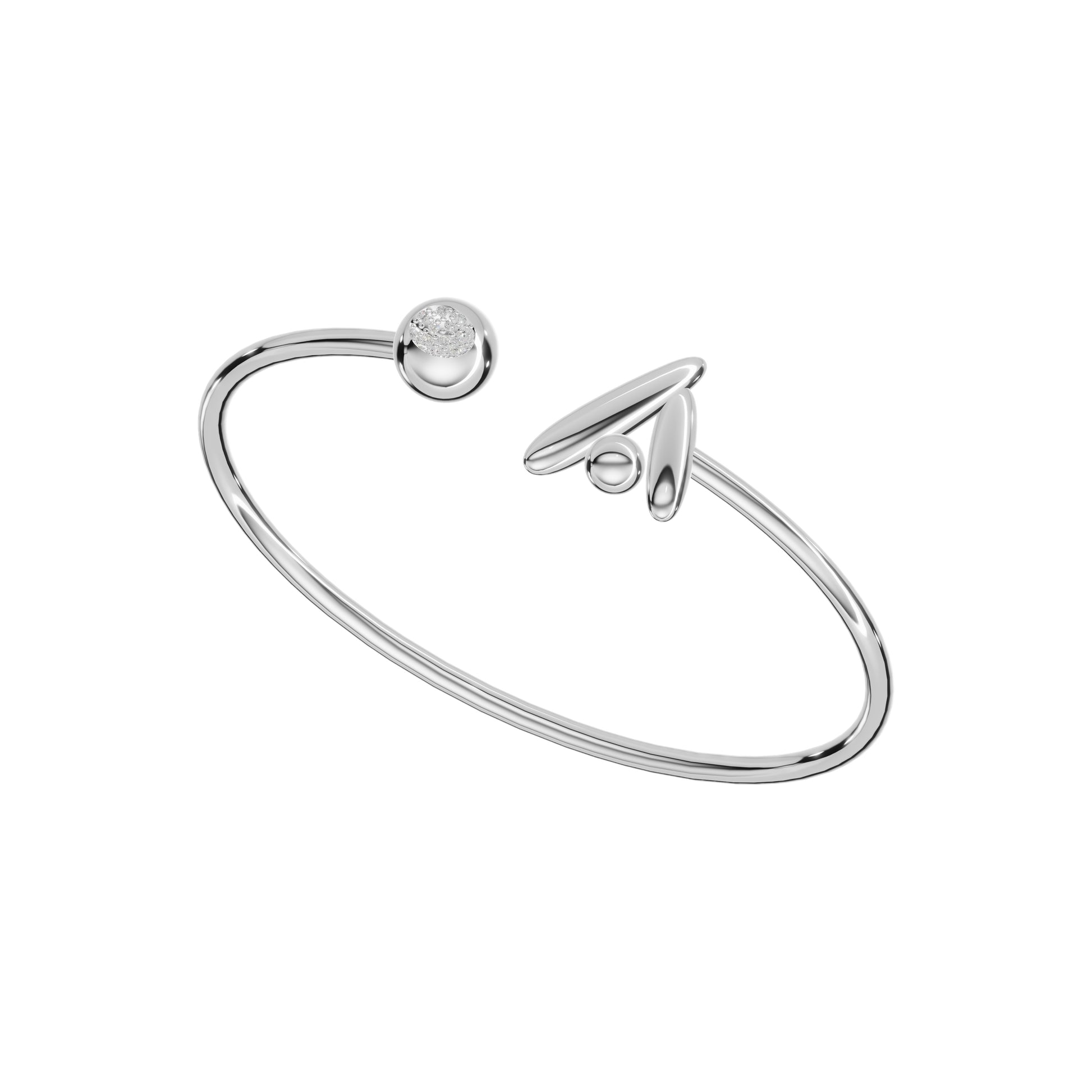 Circle Complete Bracelet, White Gold, Diamonds