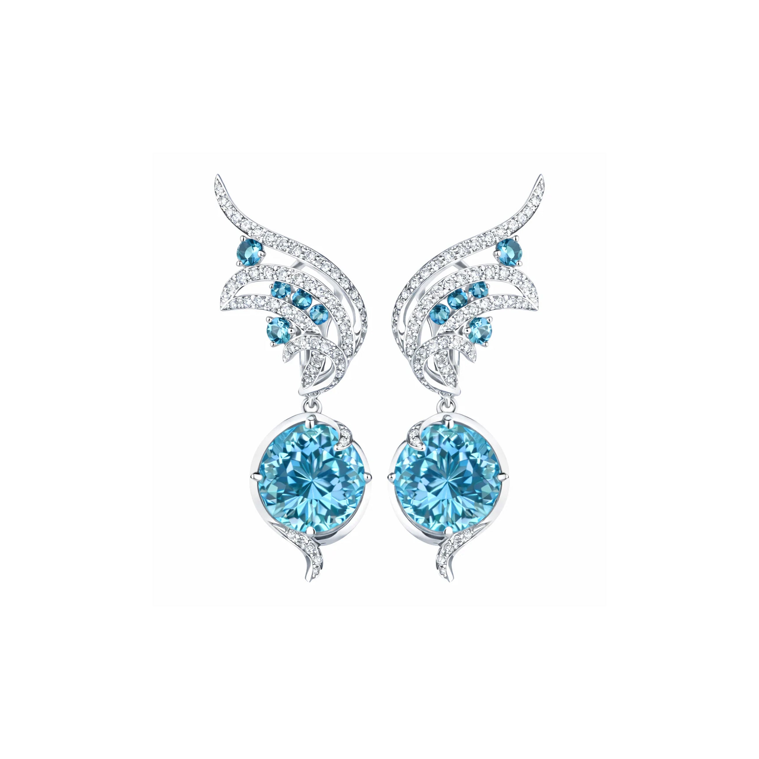 Wings of Freedom Earrings Aquamarines
