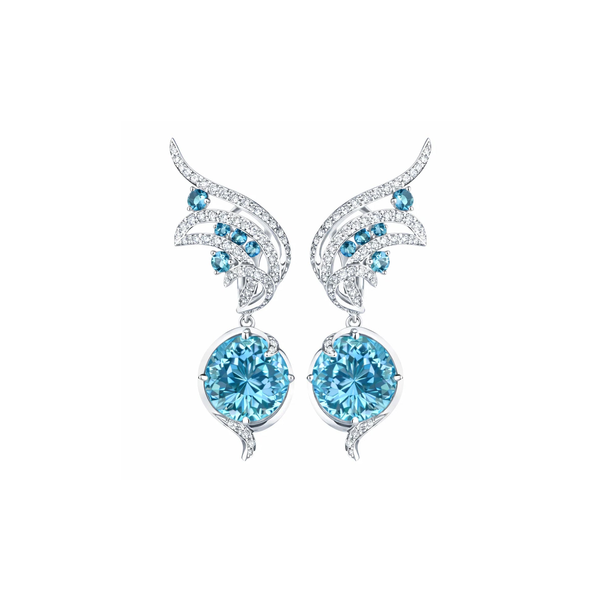 Wings of Freedom Earrings Aquamarines
