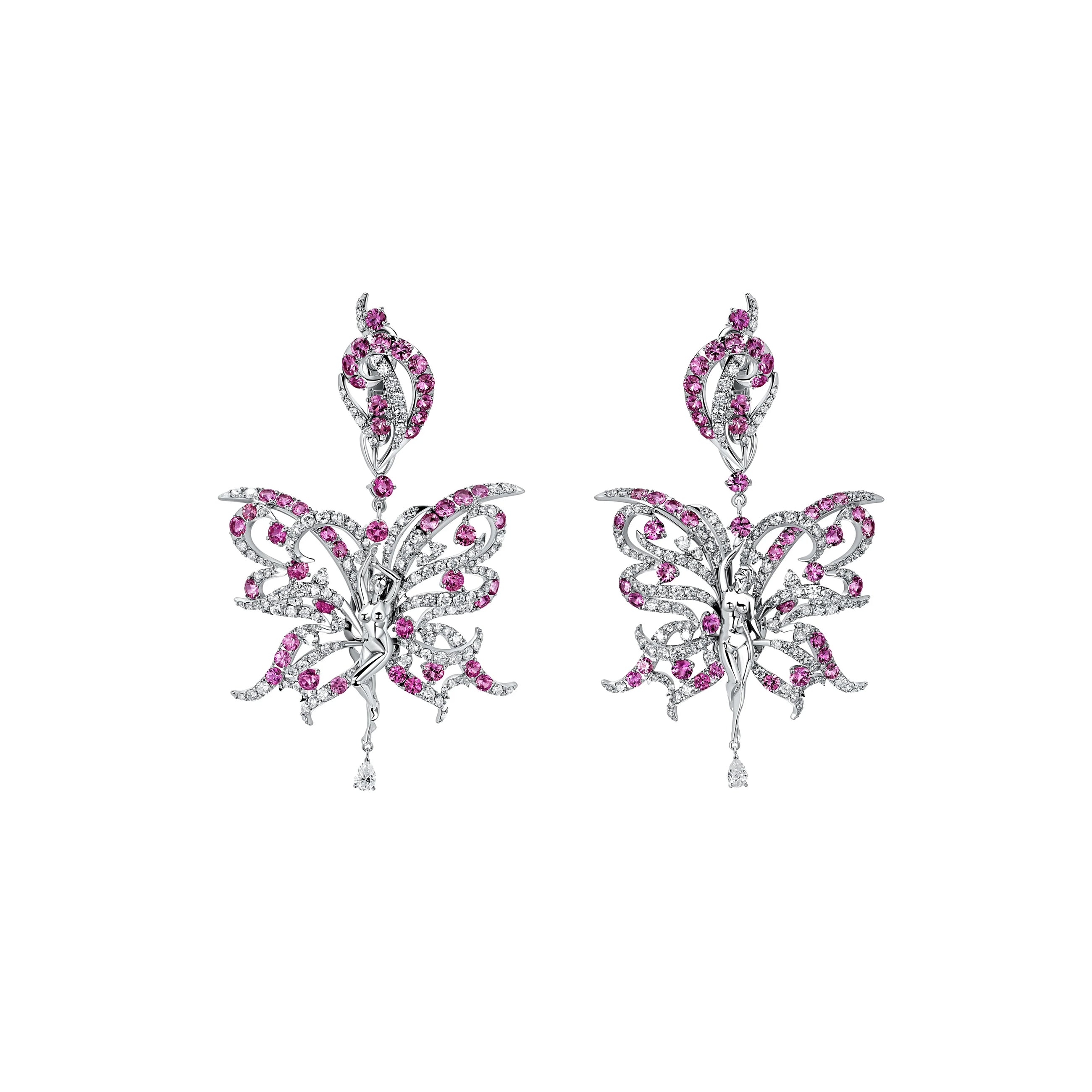 Wings of Freedom Transformers Earrings and Necklace Set Sapphires