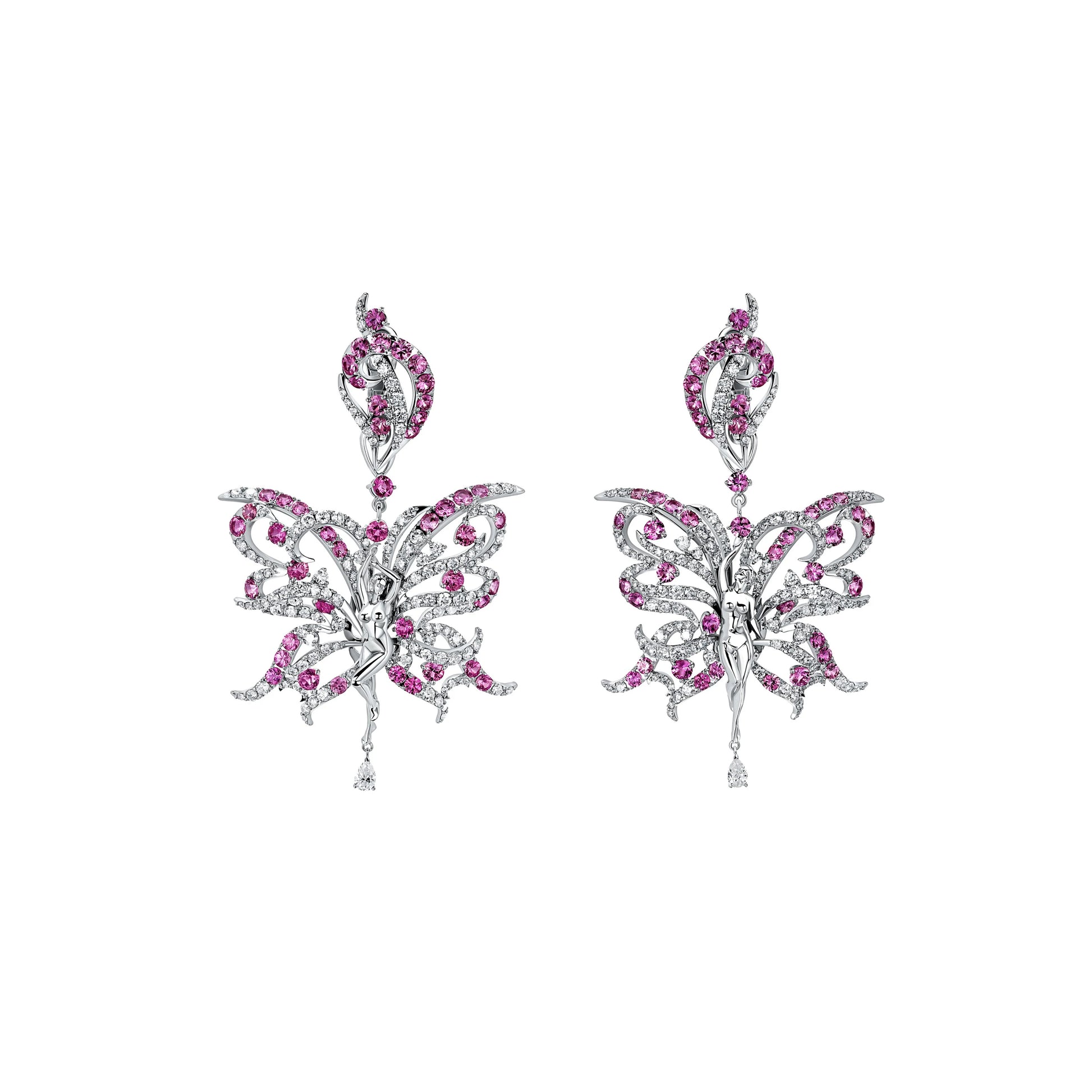 Wings of Freedom Transformers Earrings and Necklace Set Sapphires