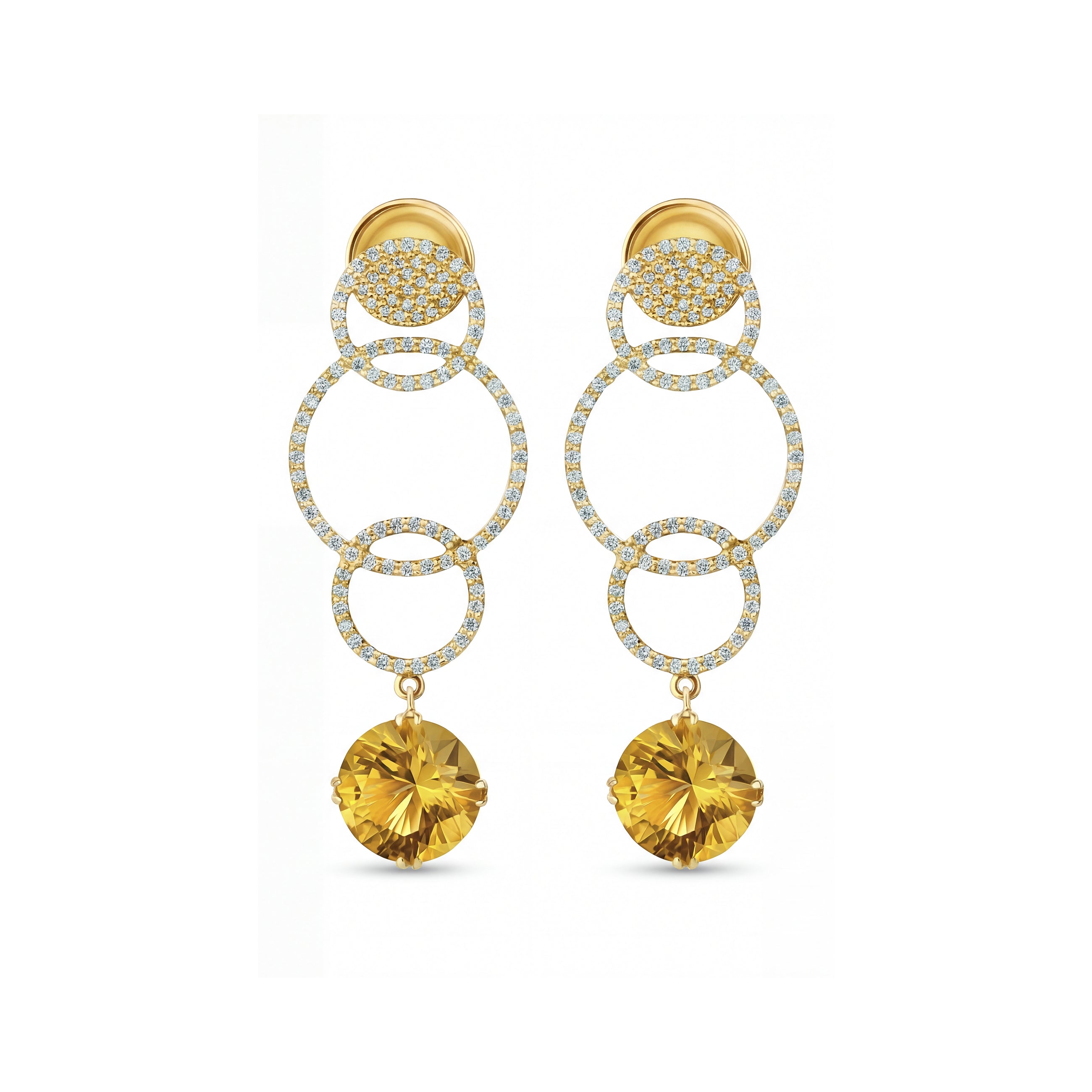 أقراط سيترين بتصميم أنيق