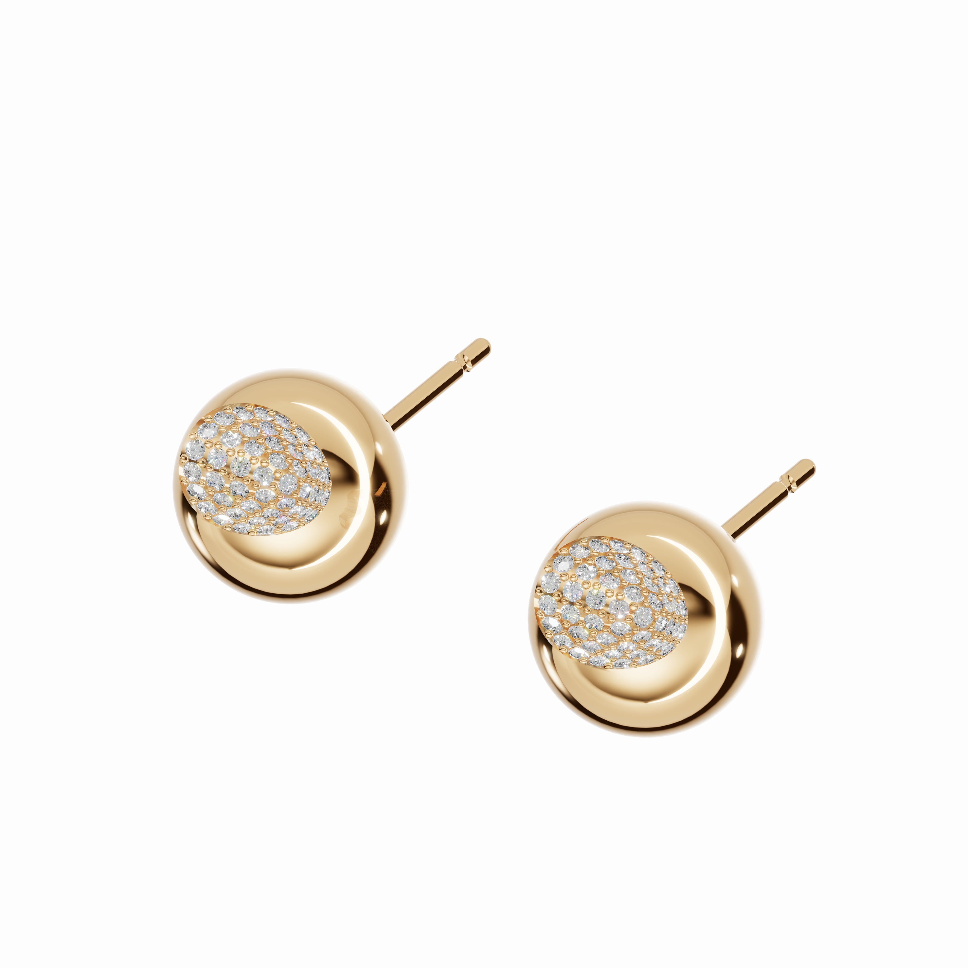 In Quiet I Shine Earrings, Yellow Gold, Diamonds