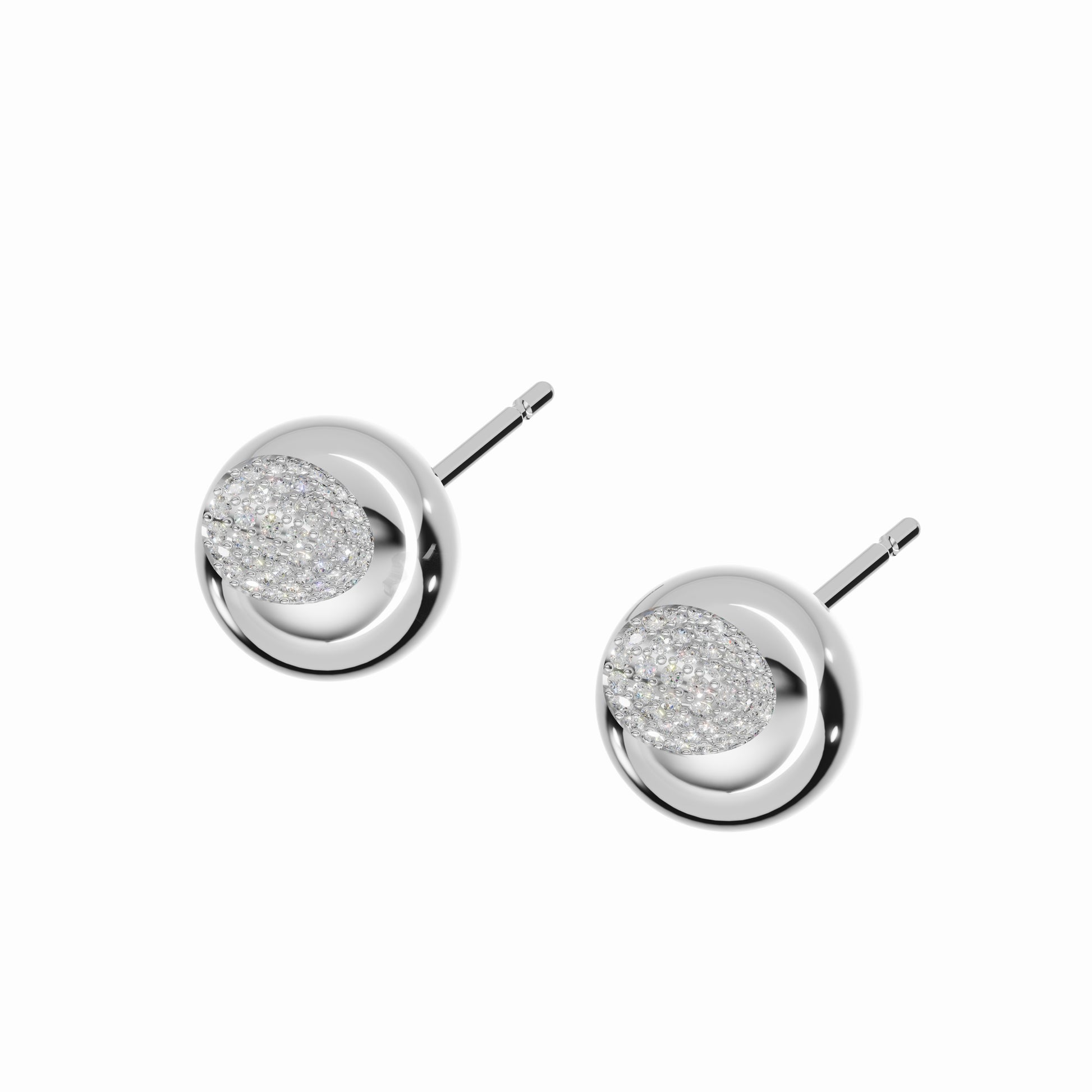 In Quiet I Shine Earrings, White Gold, Diamonds