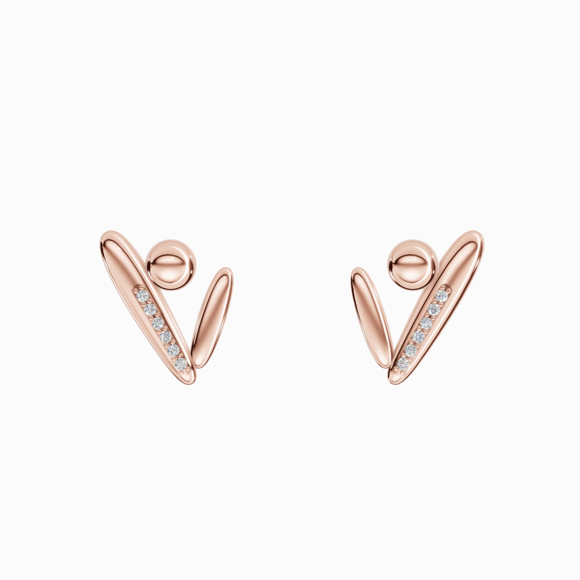 Quiet Strength Earrings, Rose Gold, Diamonds