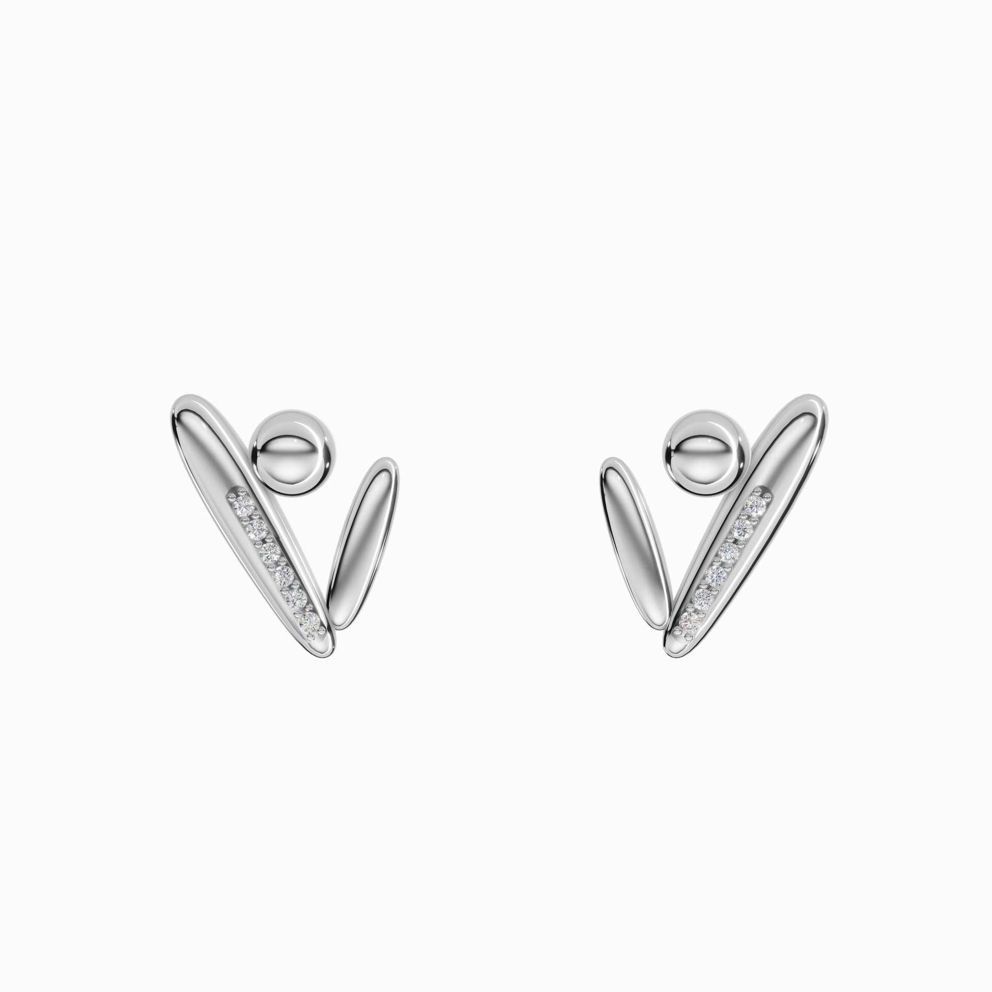 Quiet Strength Earrings, White Gold, Diamonds