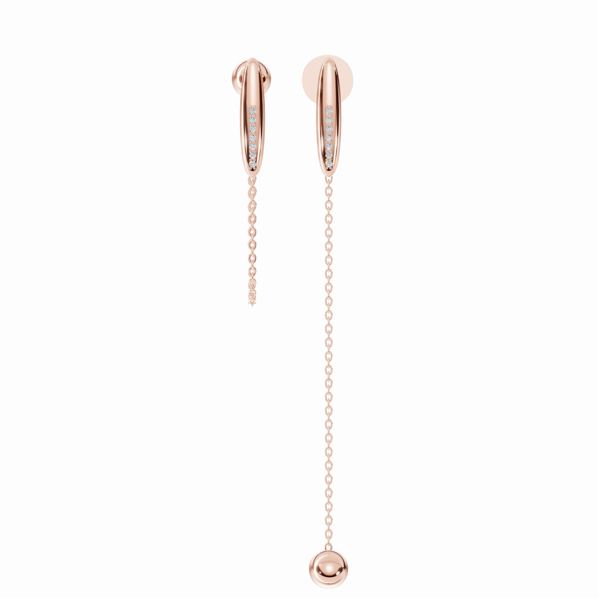 Still Whole Infinite Earrings, Rose Gold, Diamonds