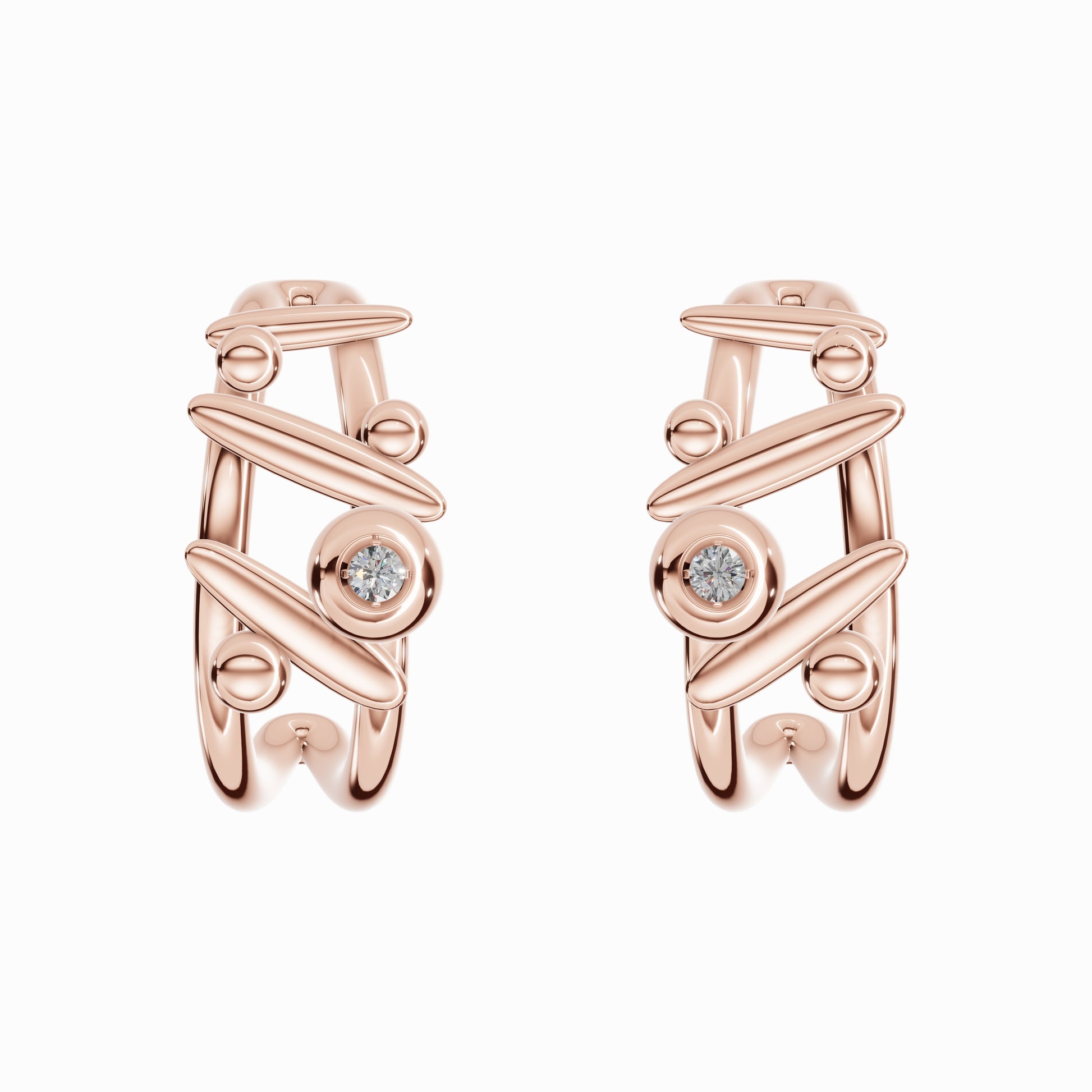Eternal Now Earrings, Rose Gold, Diamonds