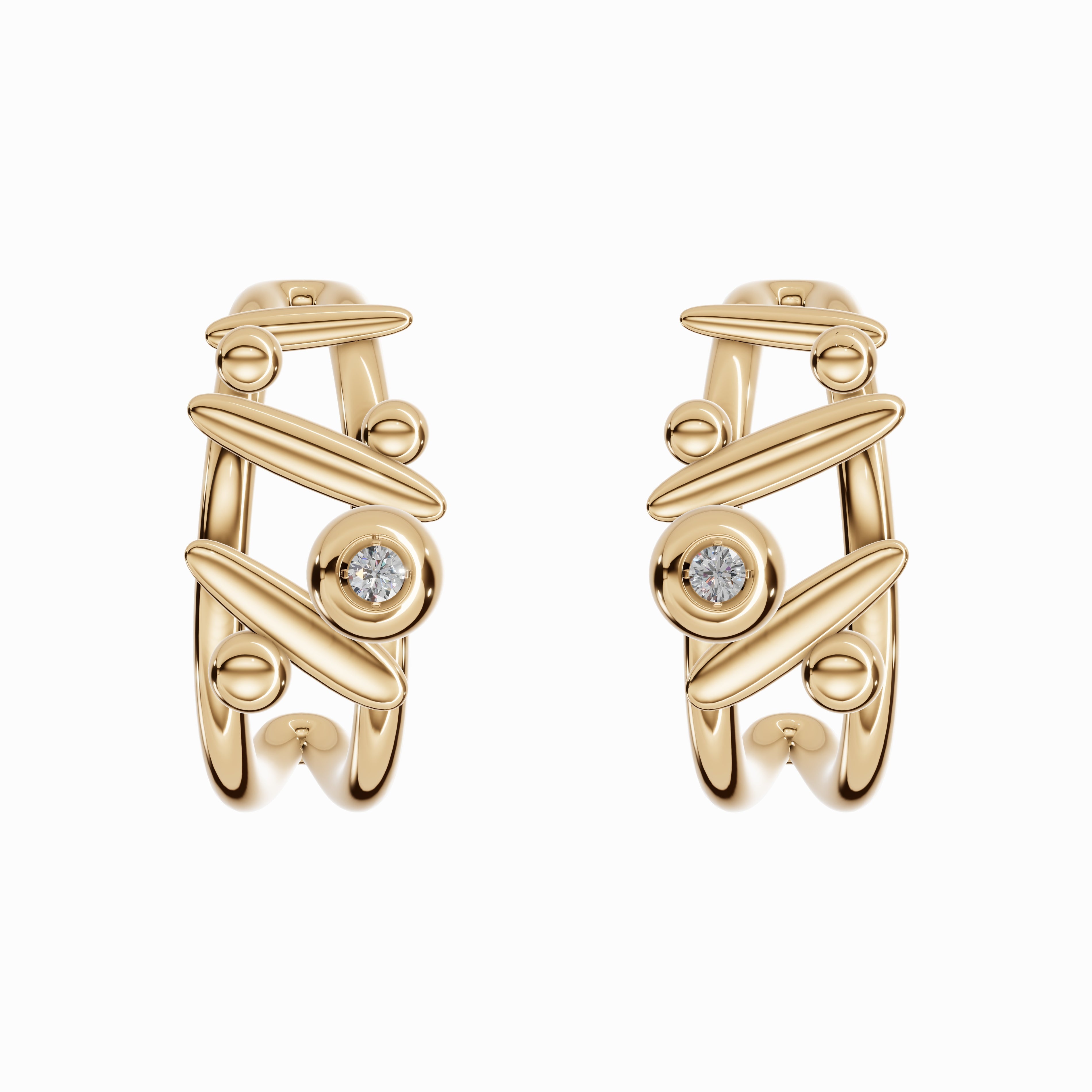 Eternal Now Earrings, Yellow Gold, Diamonds