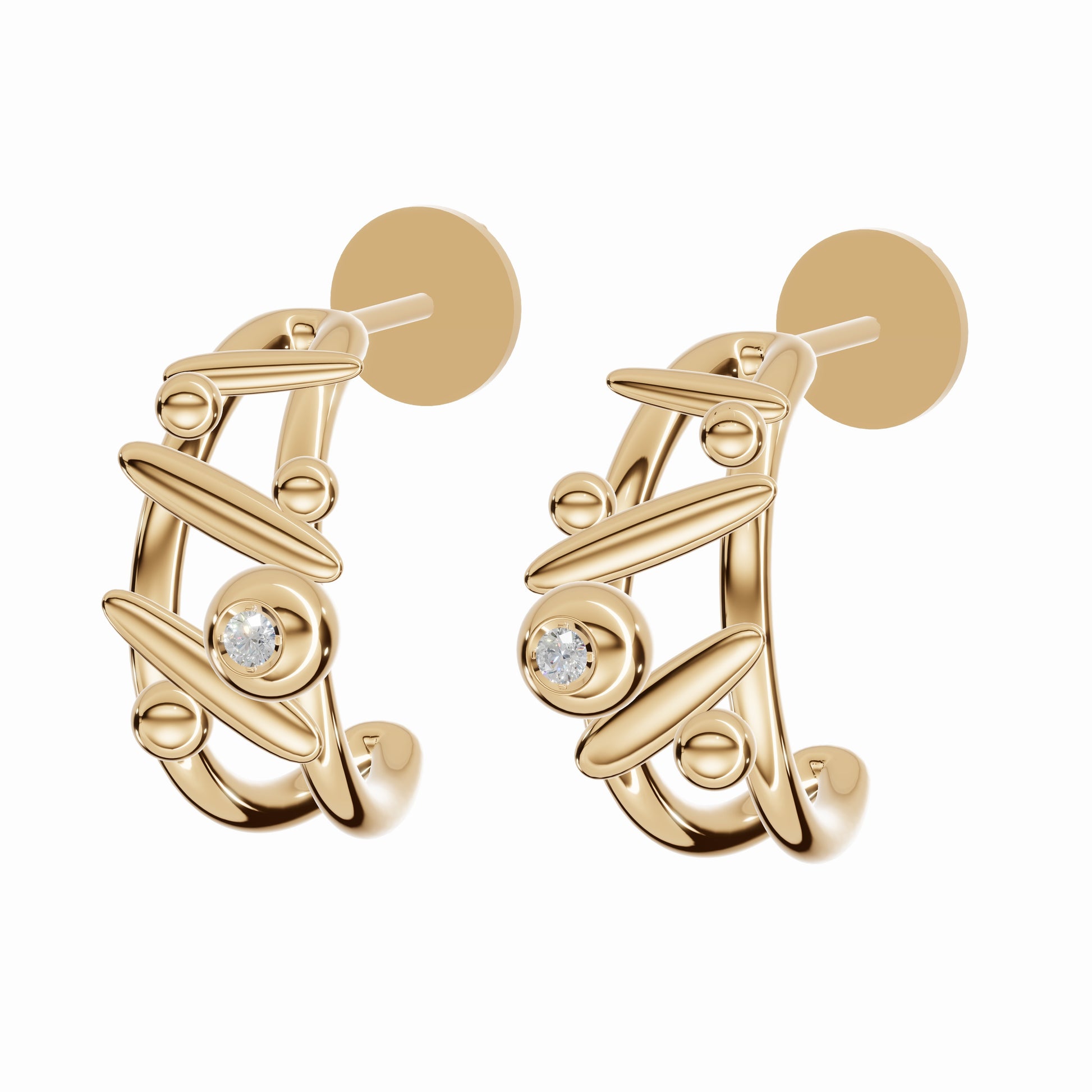 Eternal Now Earrings, Yellow Gold, Diamonds