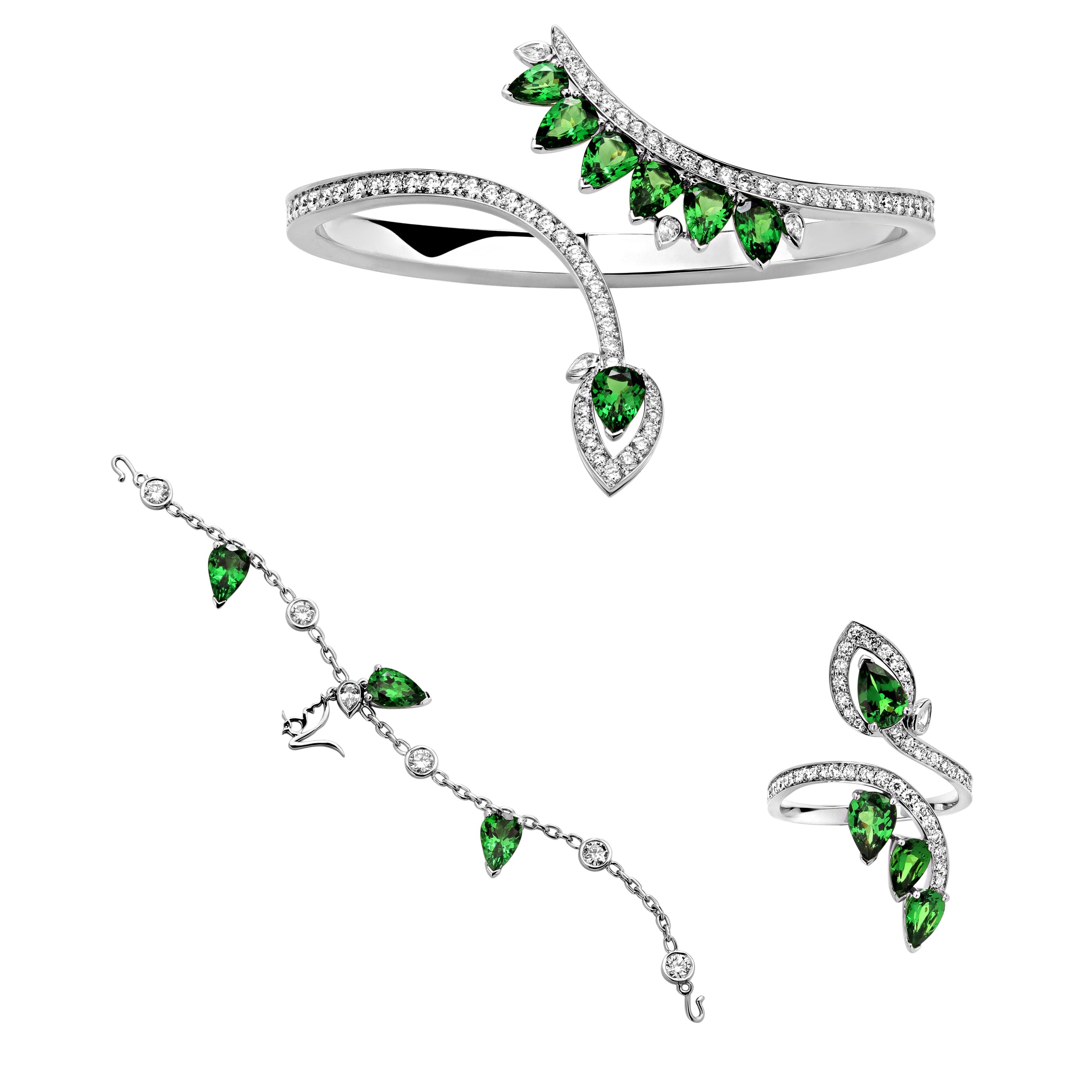Soaring Elegance Bracelet - Ring Tsavorite