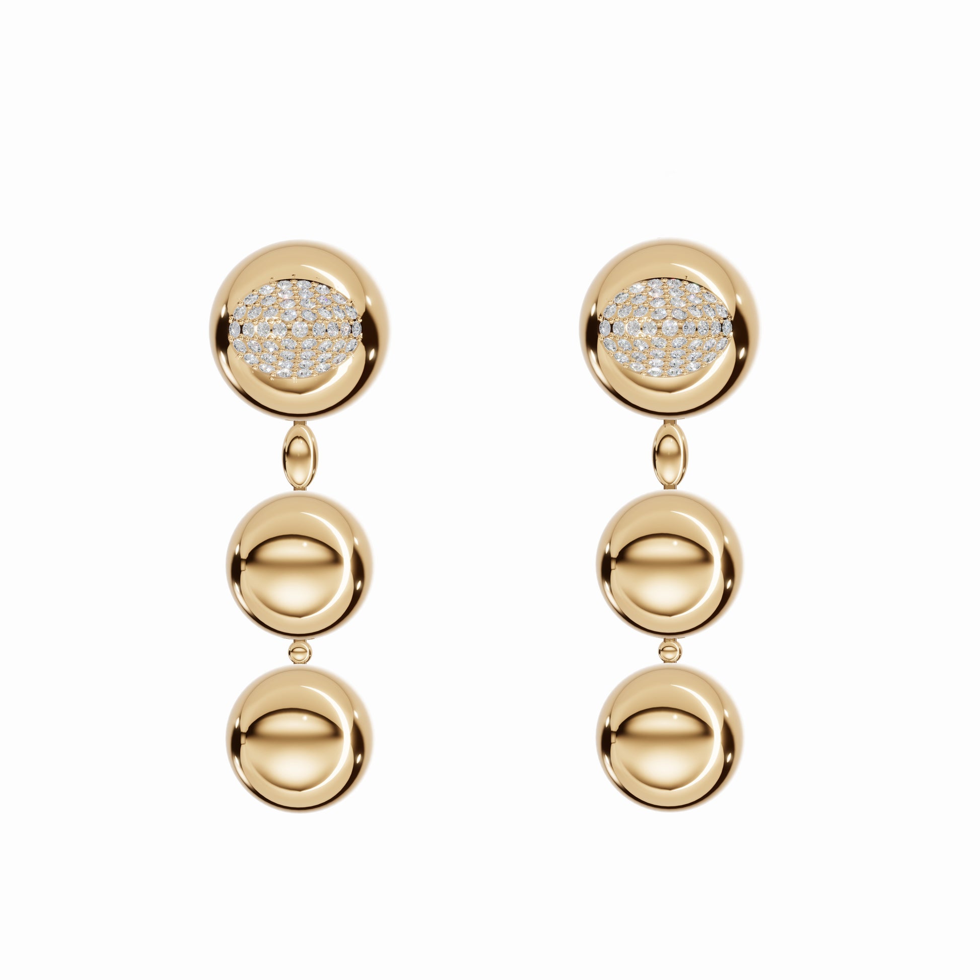 Flow Within Earrings, Yellow Gold, Diamonds
