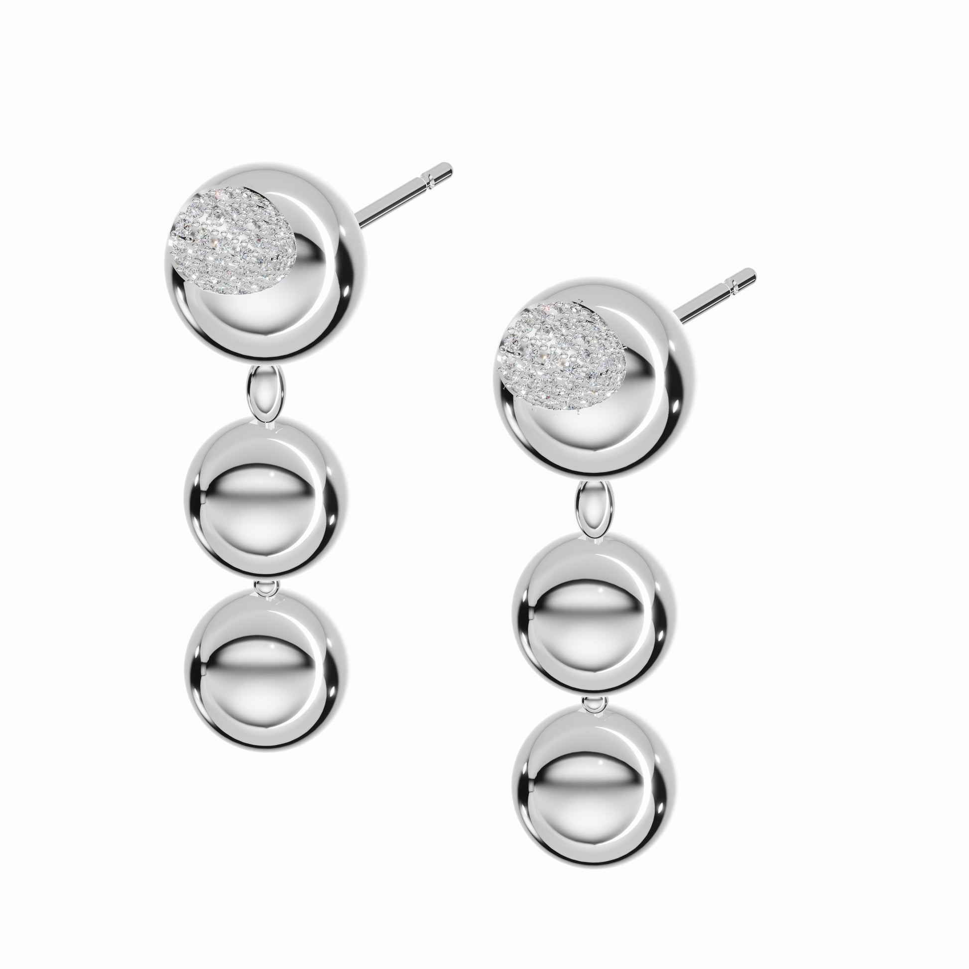 Flow Within Earrings, White Gold, Diamonds