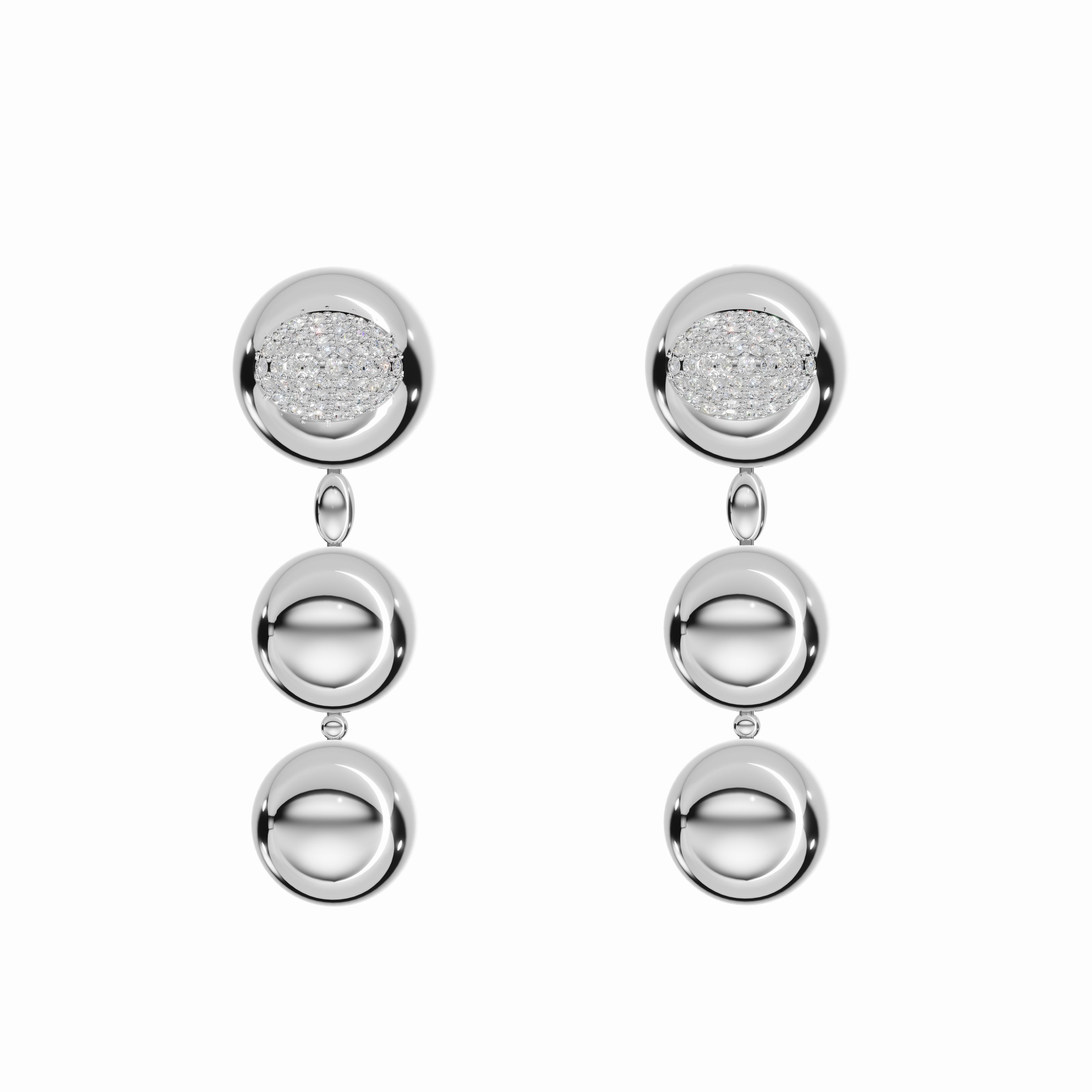 Flow Within Earrings, White Gold, Diamonds