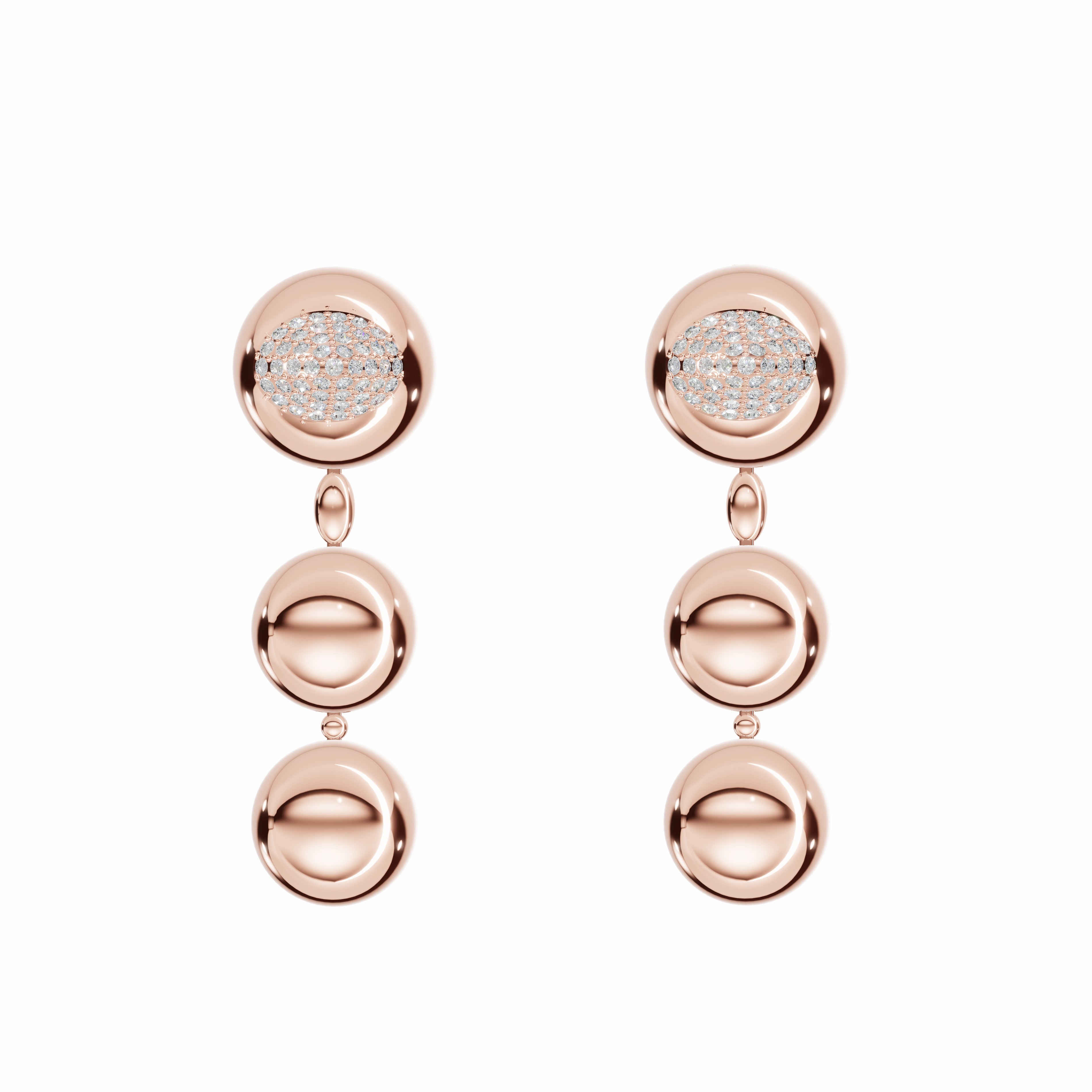 Flow Within Earrings, Rose Gold, Diamonds