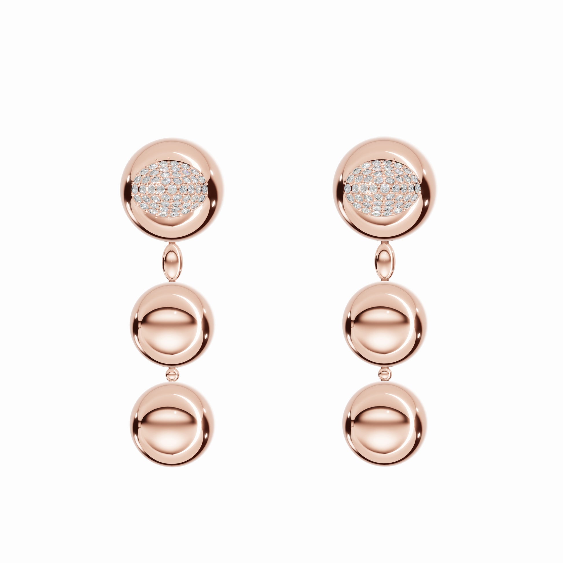 Flow Within Earrings, Rose Gold, Diamonds