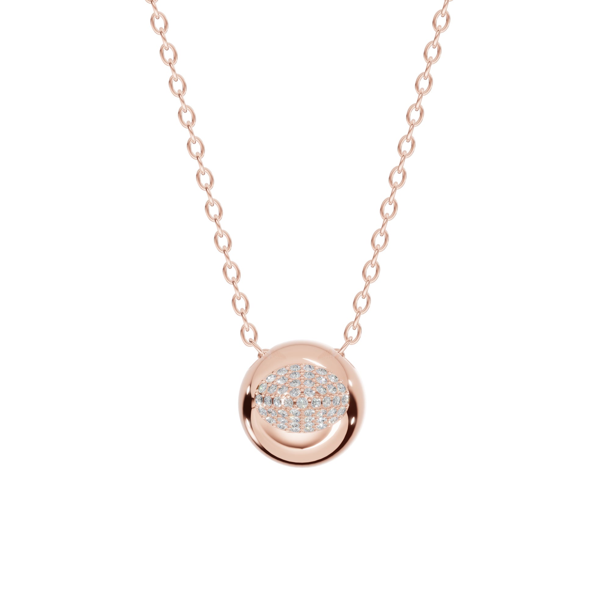 Aligned Within Necklace, Rose Gold, Diamonds