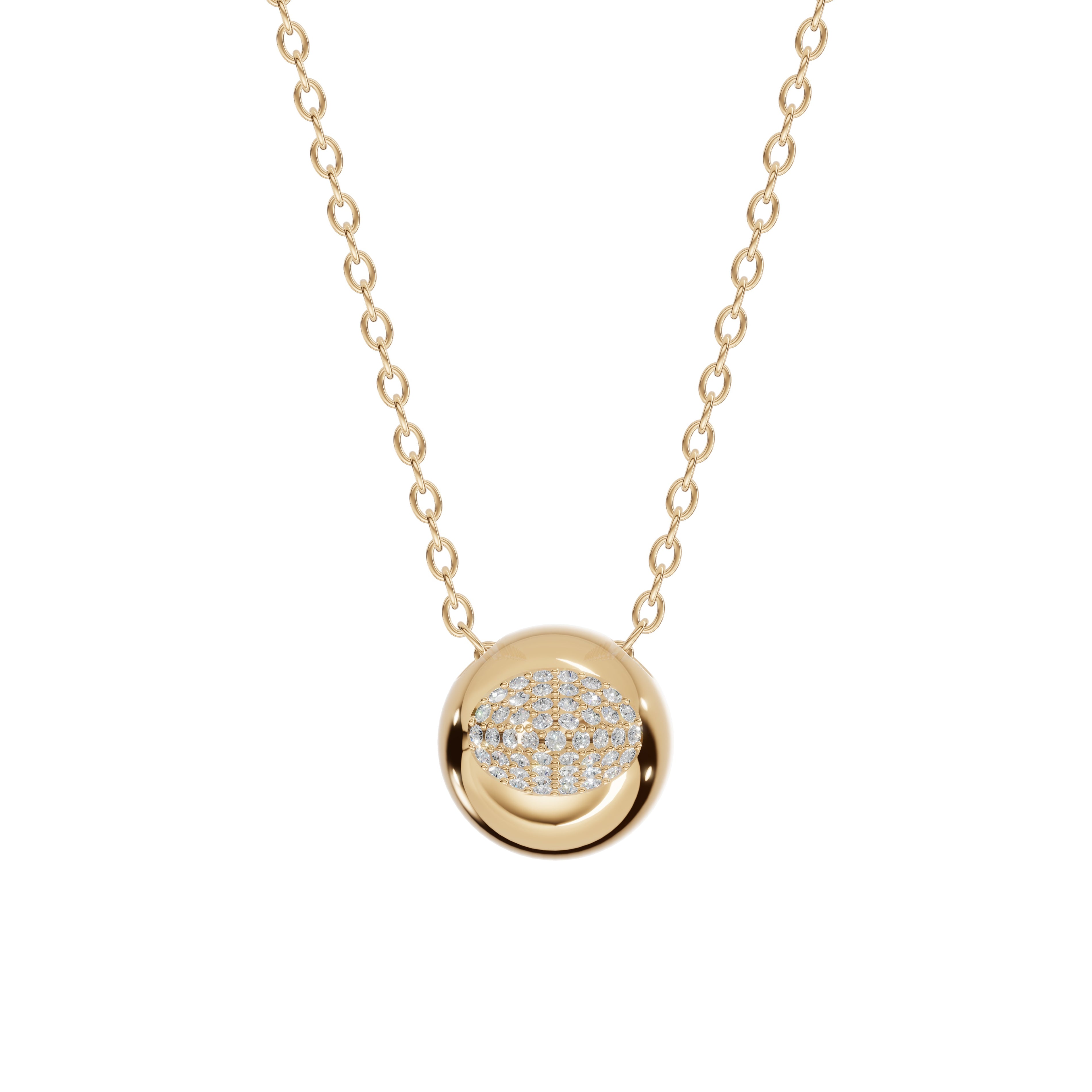 Aligned Within Necklace, Yellow Gold, Diamonds