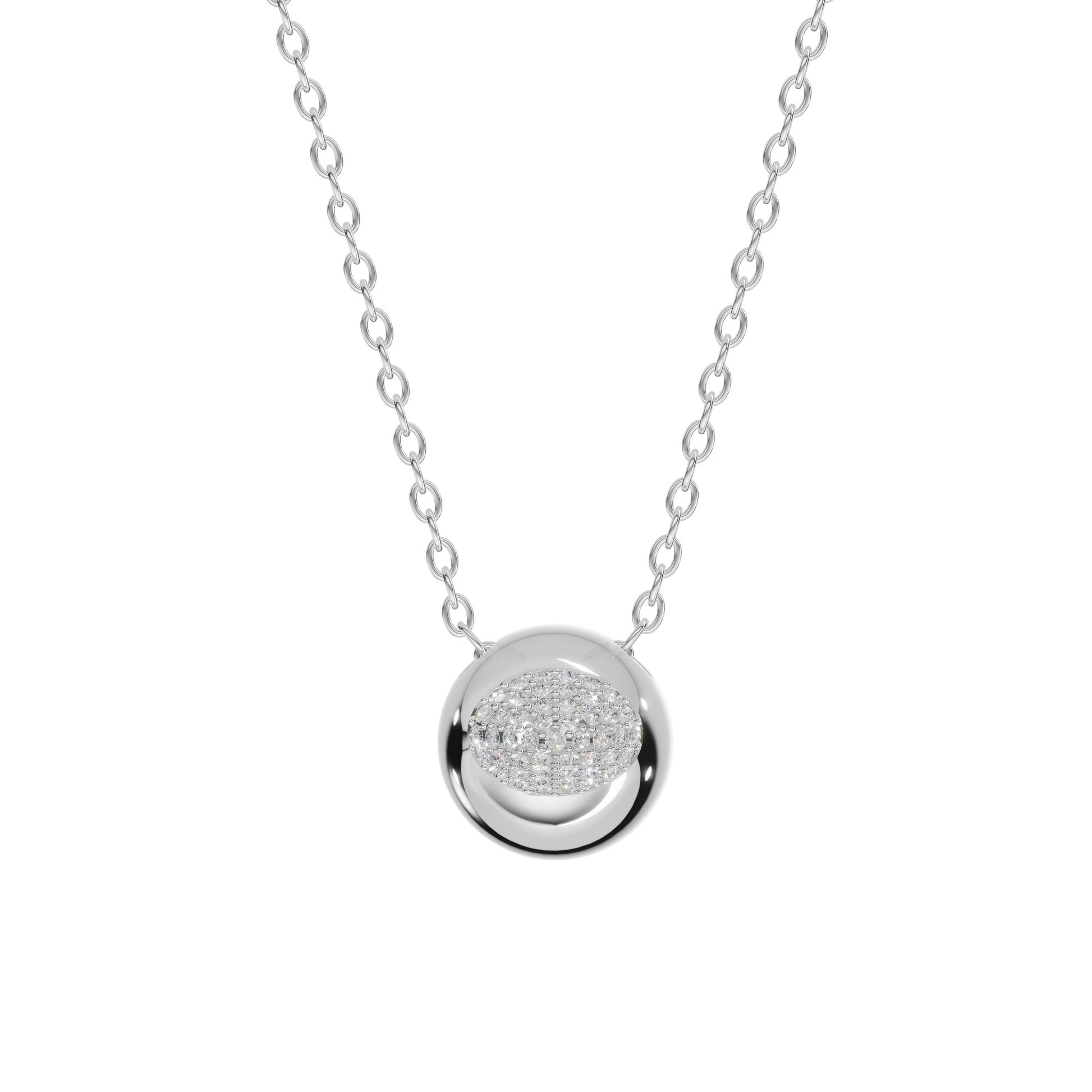 Aligned Within Necklace, White Gold, Diamonds