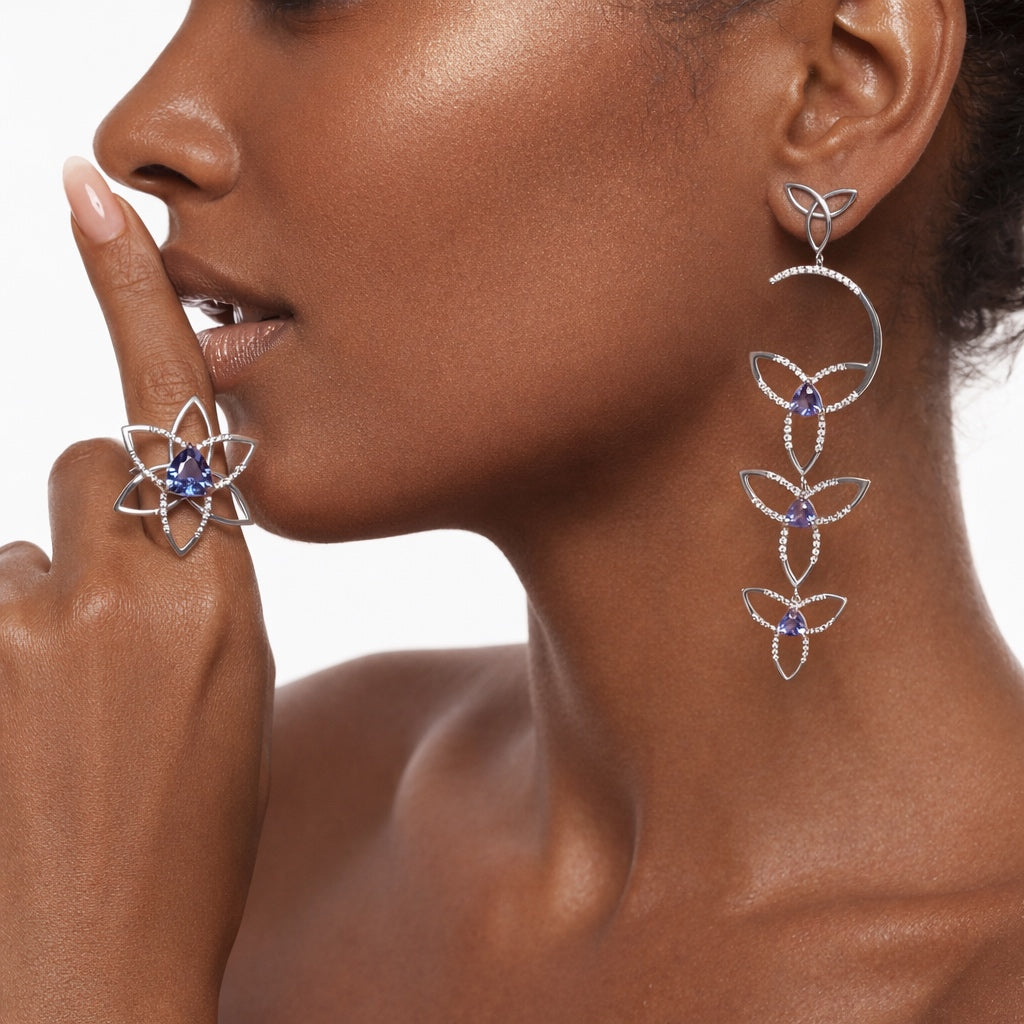 خاتم أناقة فائقة من التنزانيت