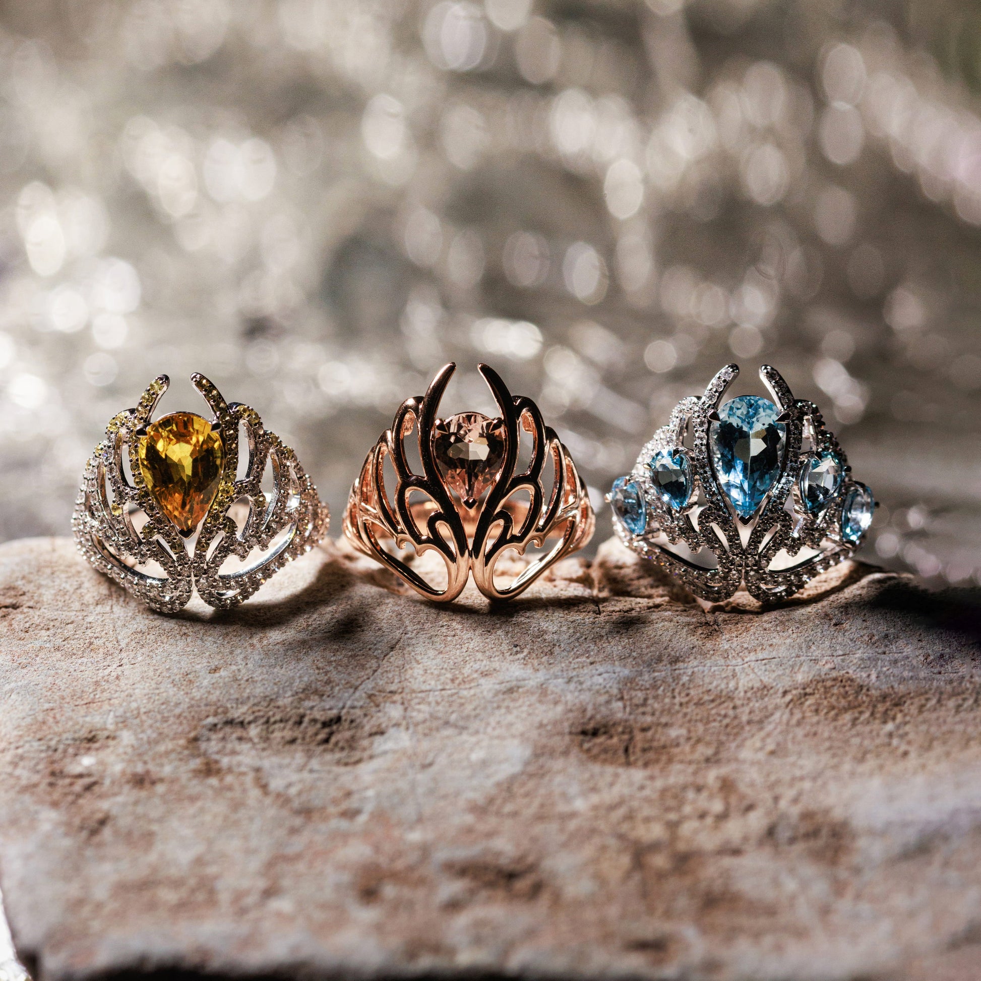 خواتم أجنحة الحرية من الياقوت