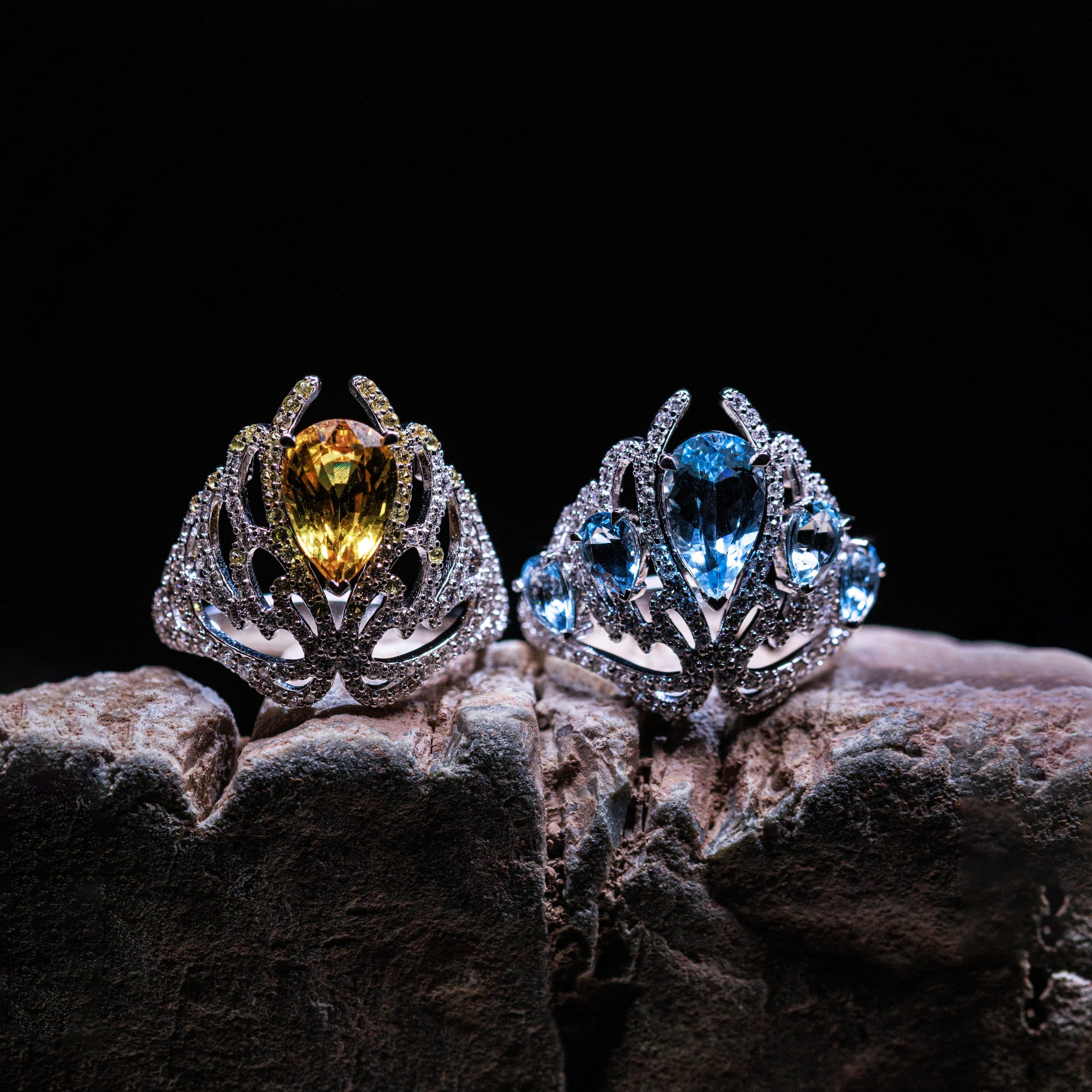 خواتم أجنحة الحرية من الياقوت