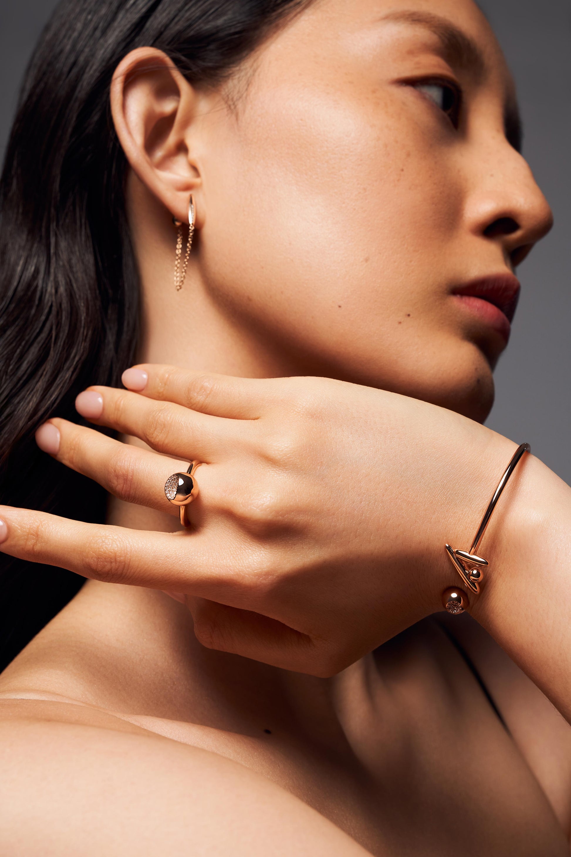 Circle Complete Bracelet, Yellow Gold, Diamonds