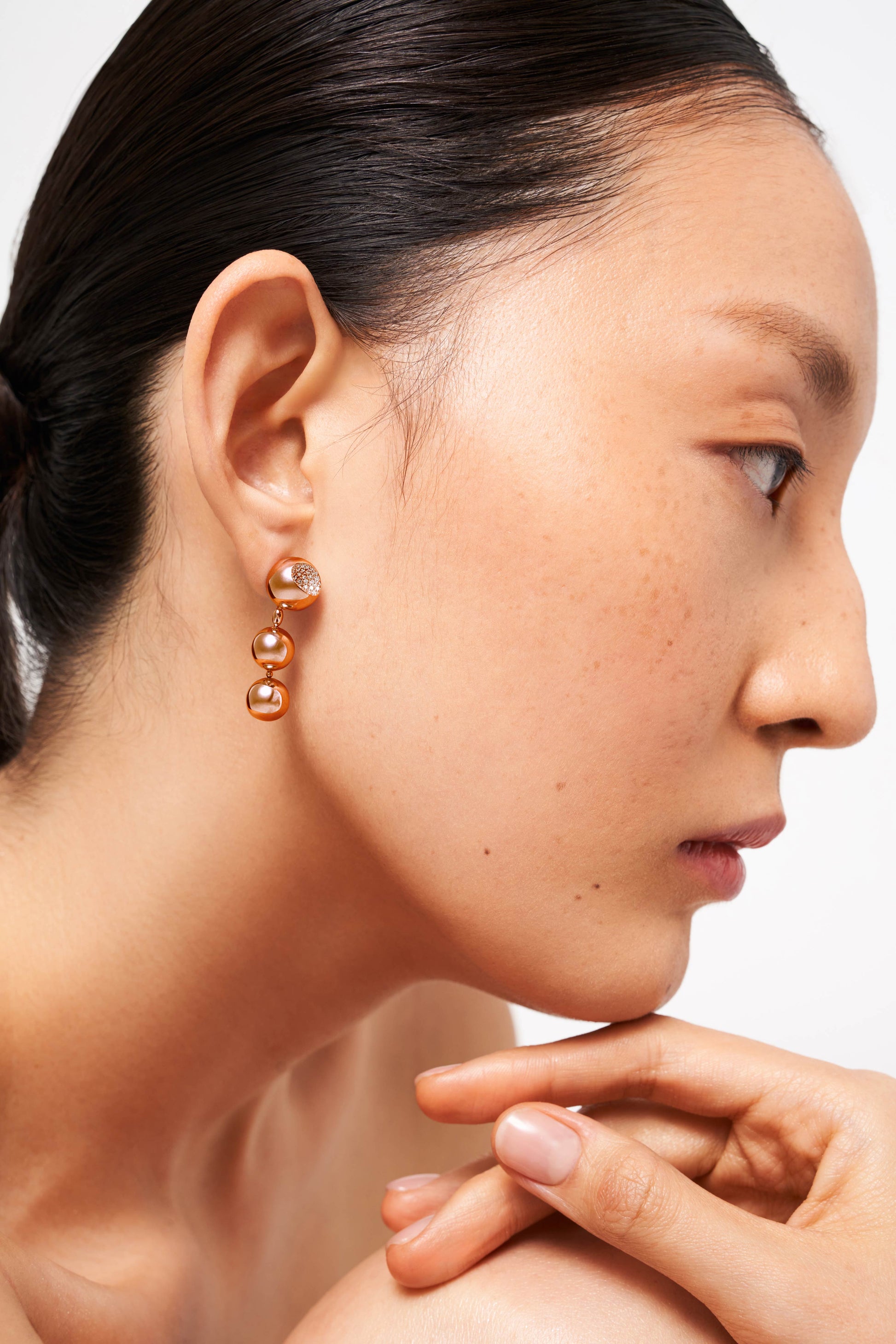 Flow Within Earrings, Rose Gold, Diamonds