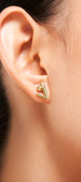 Quiet Strength Earrings Pair, 18K Yellow Gold, Diamonds