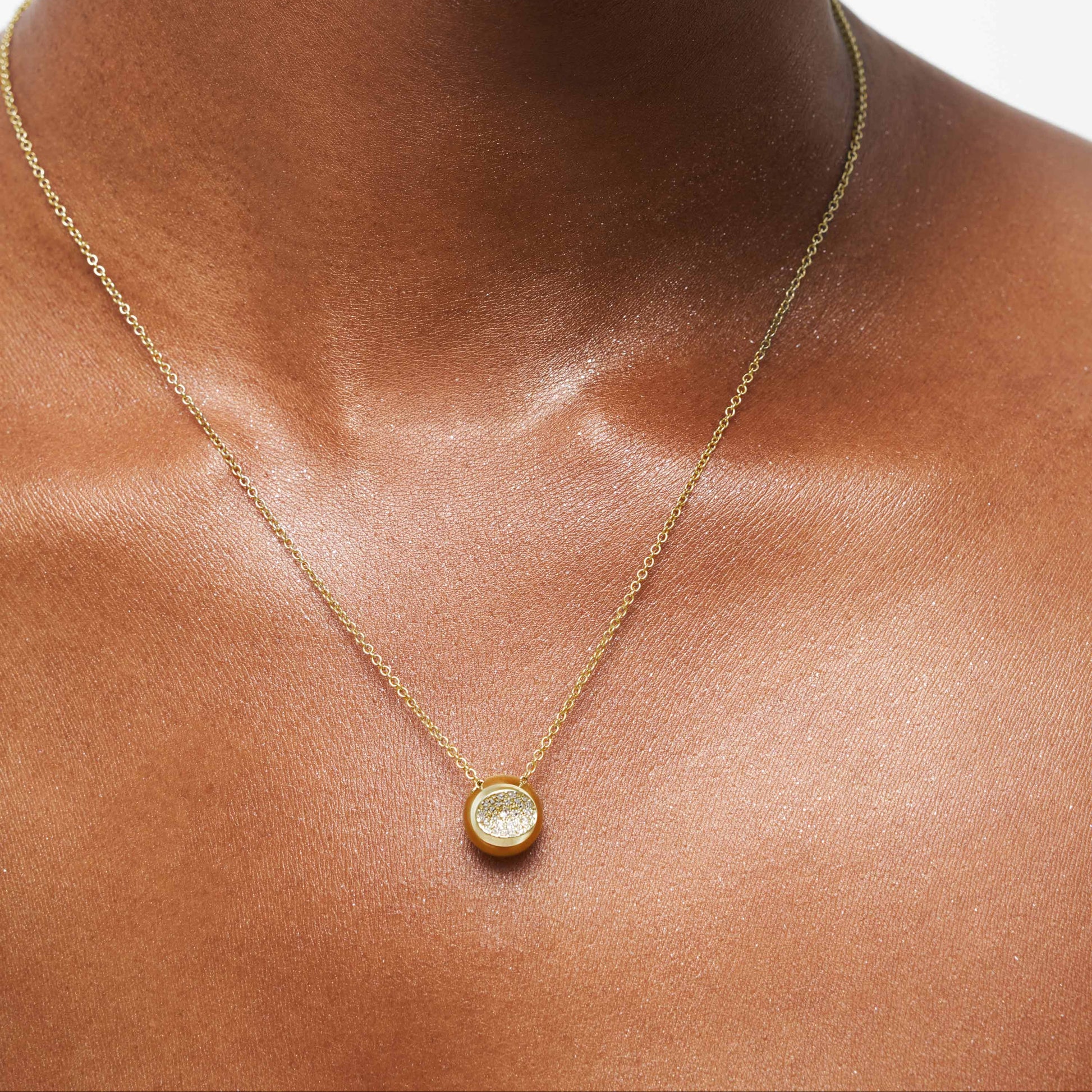 Aligned Within Necklace, Yellow Gold, Diamonds
