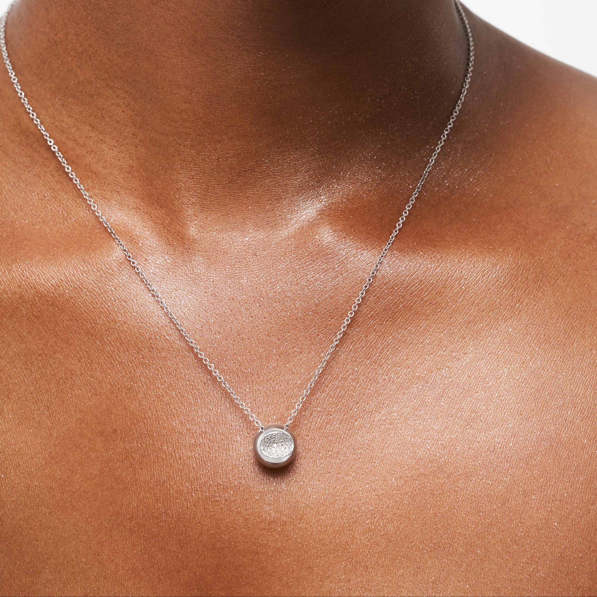 Aligned Within Necklace, White Gold, Diamonds