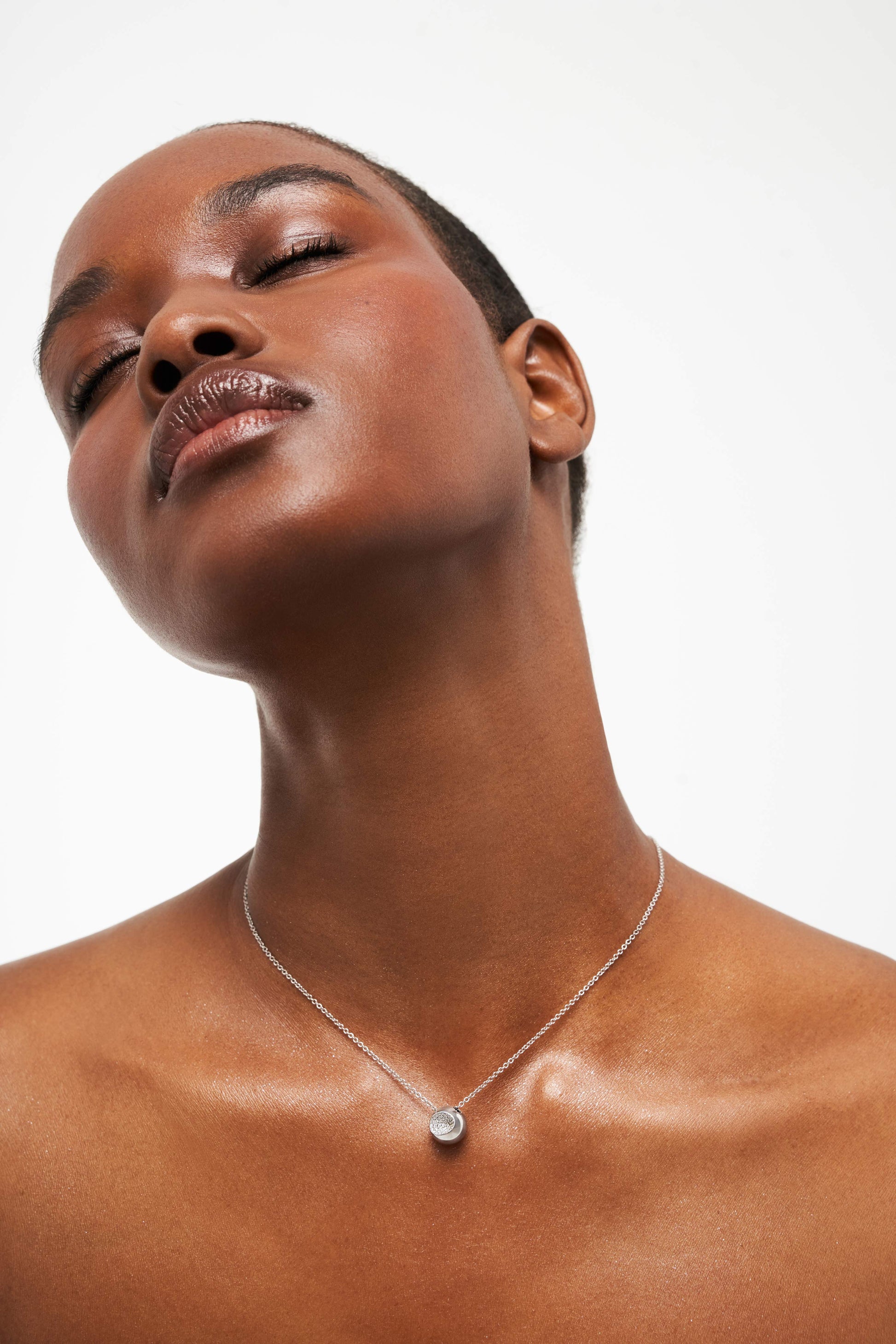 Aligned Within Necklace, White Gold, Diamonds