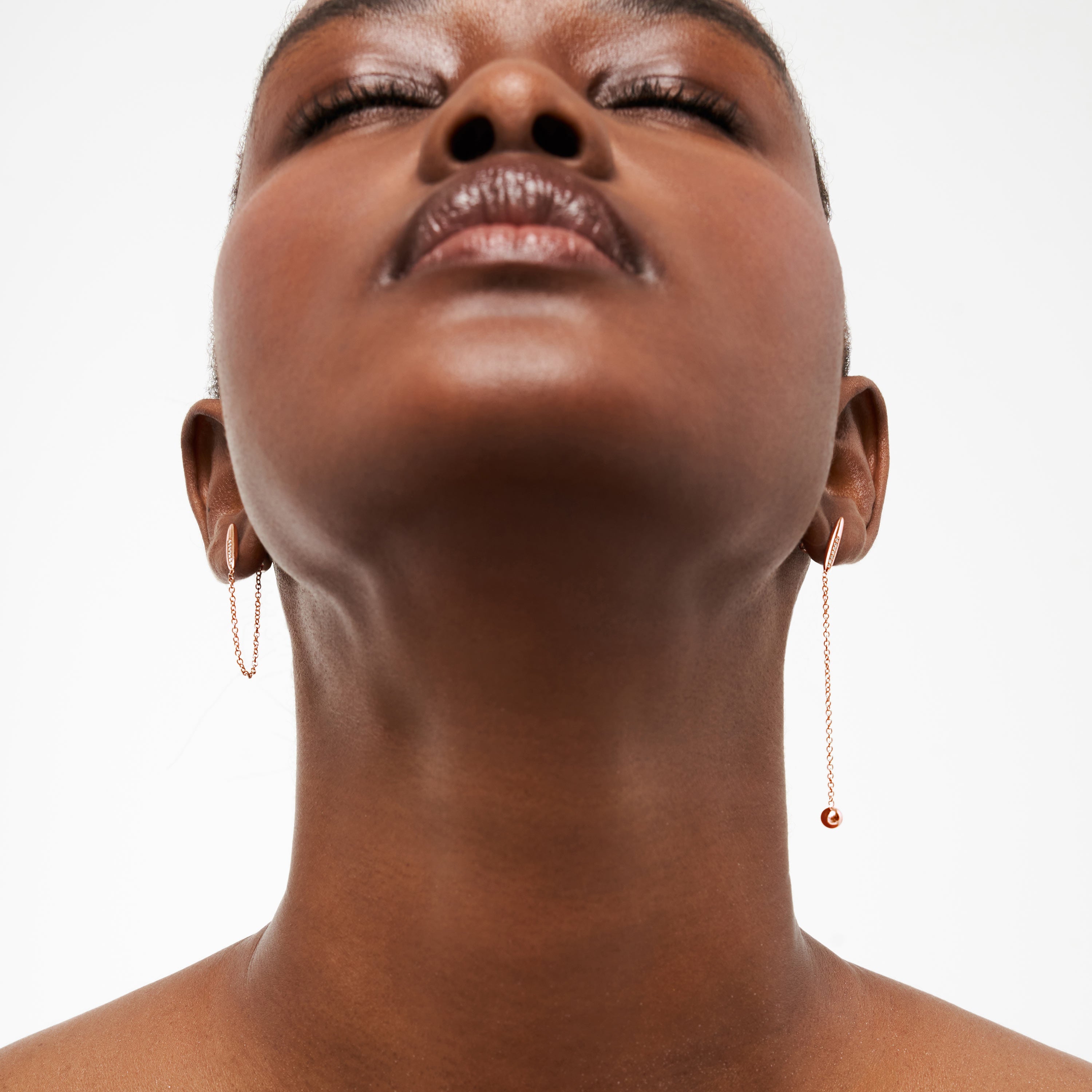 Still Whole Infinite Earrings, Rose Gold, Diamonds