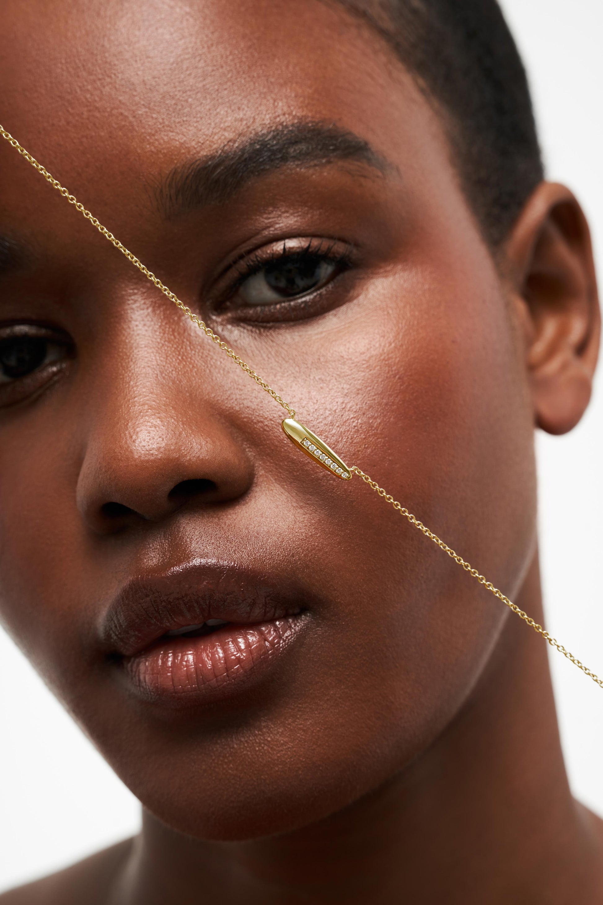 I Found Myself Here Necklace, Yellow Gold, Diamonds