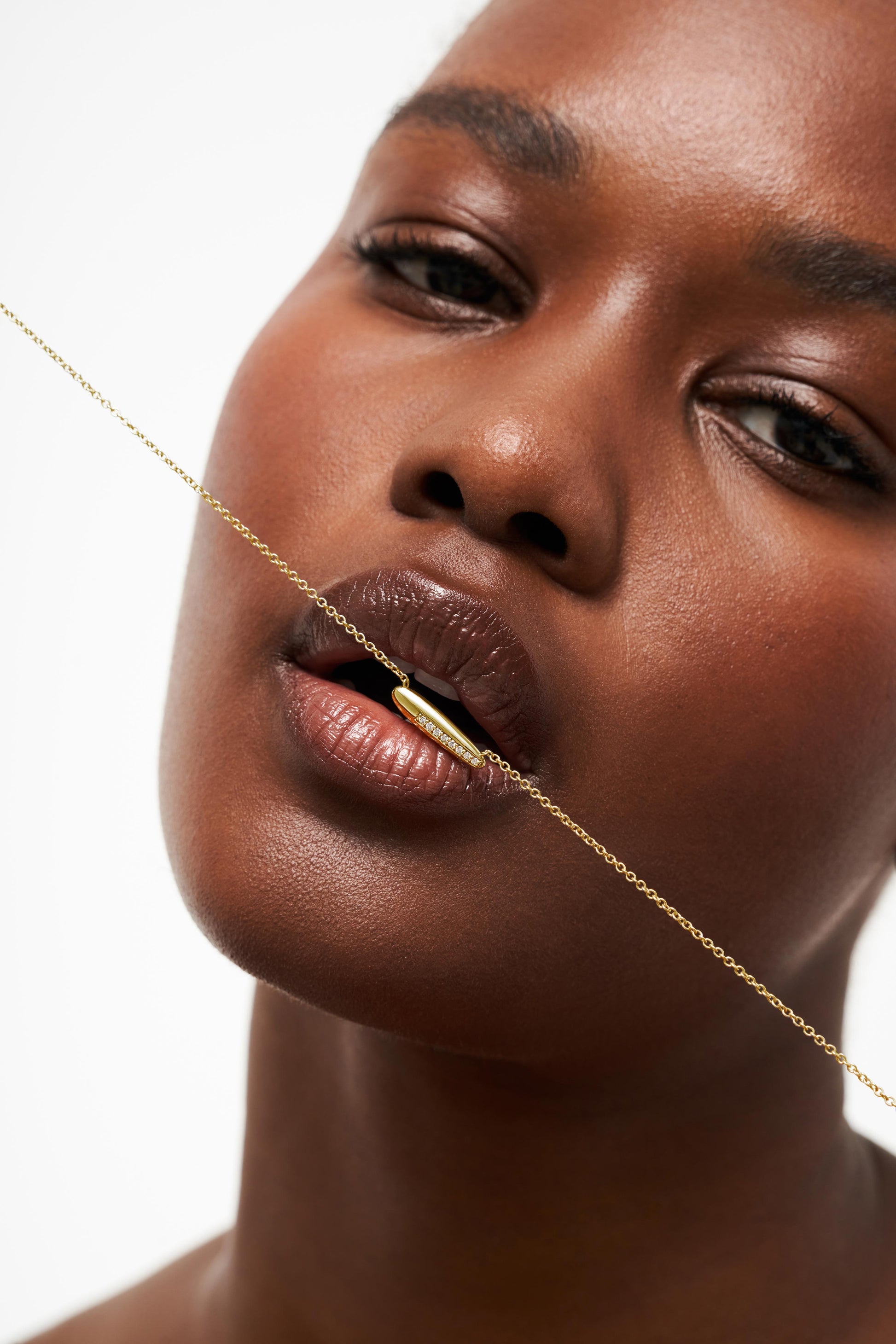 I Found Myself Here Necklace, Yellow Gold, Diamonds