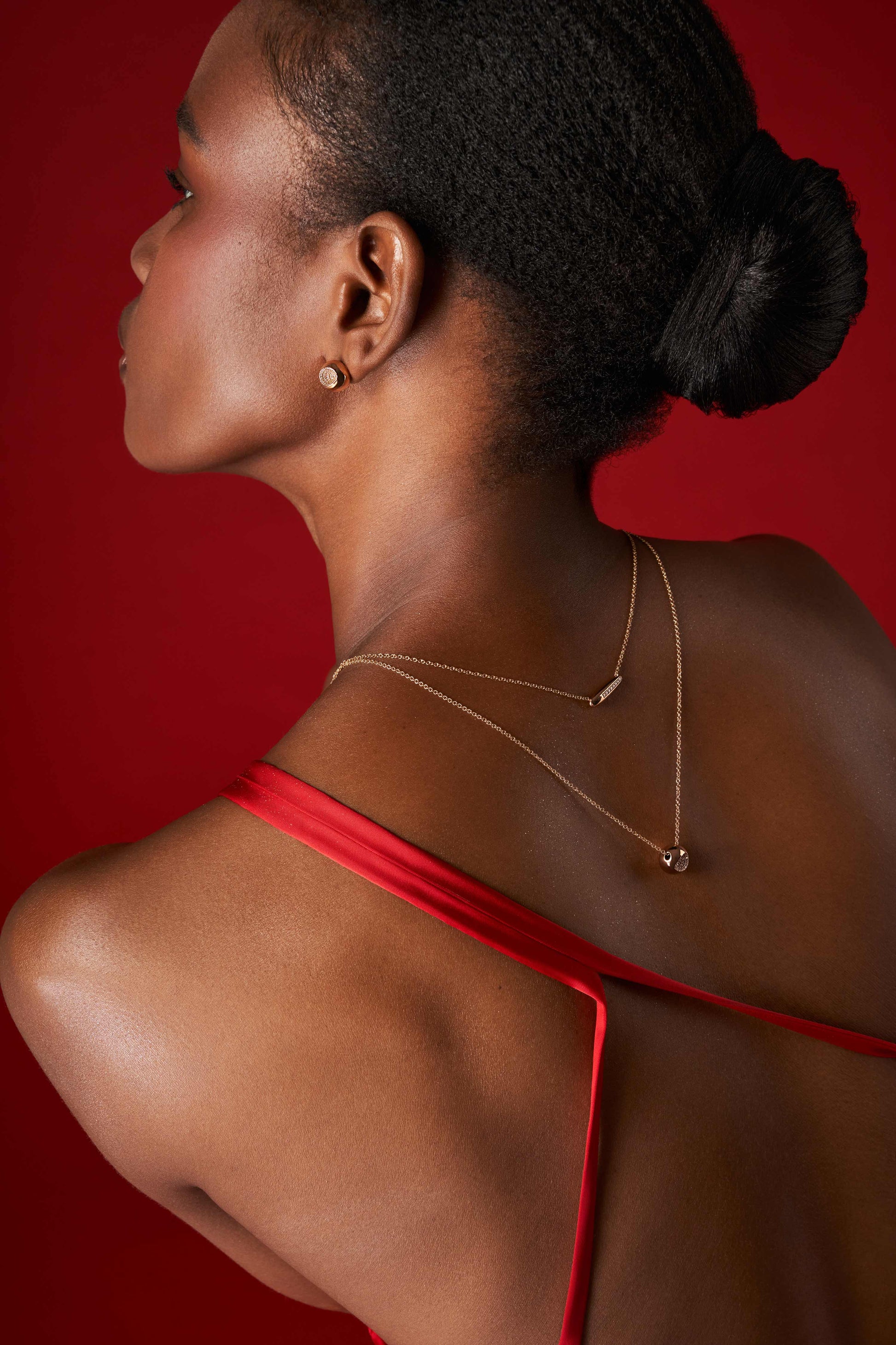 In Quiet I Shine Earrings, Rose Gold, Diamonds