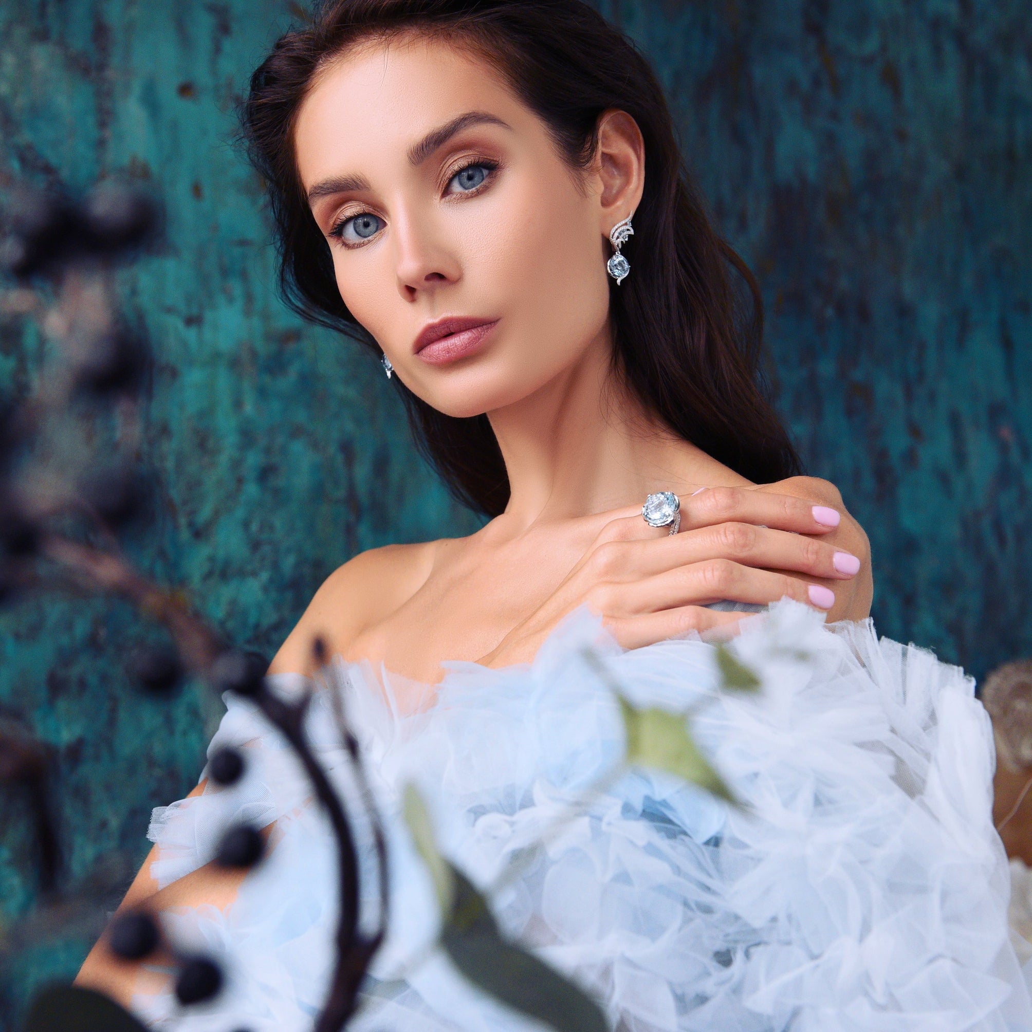 Wings of Freedom Earrings Aquamarines